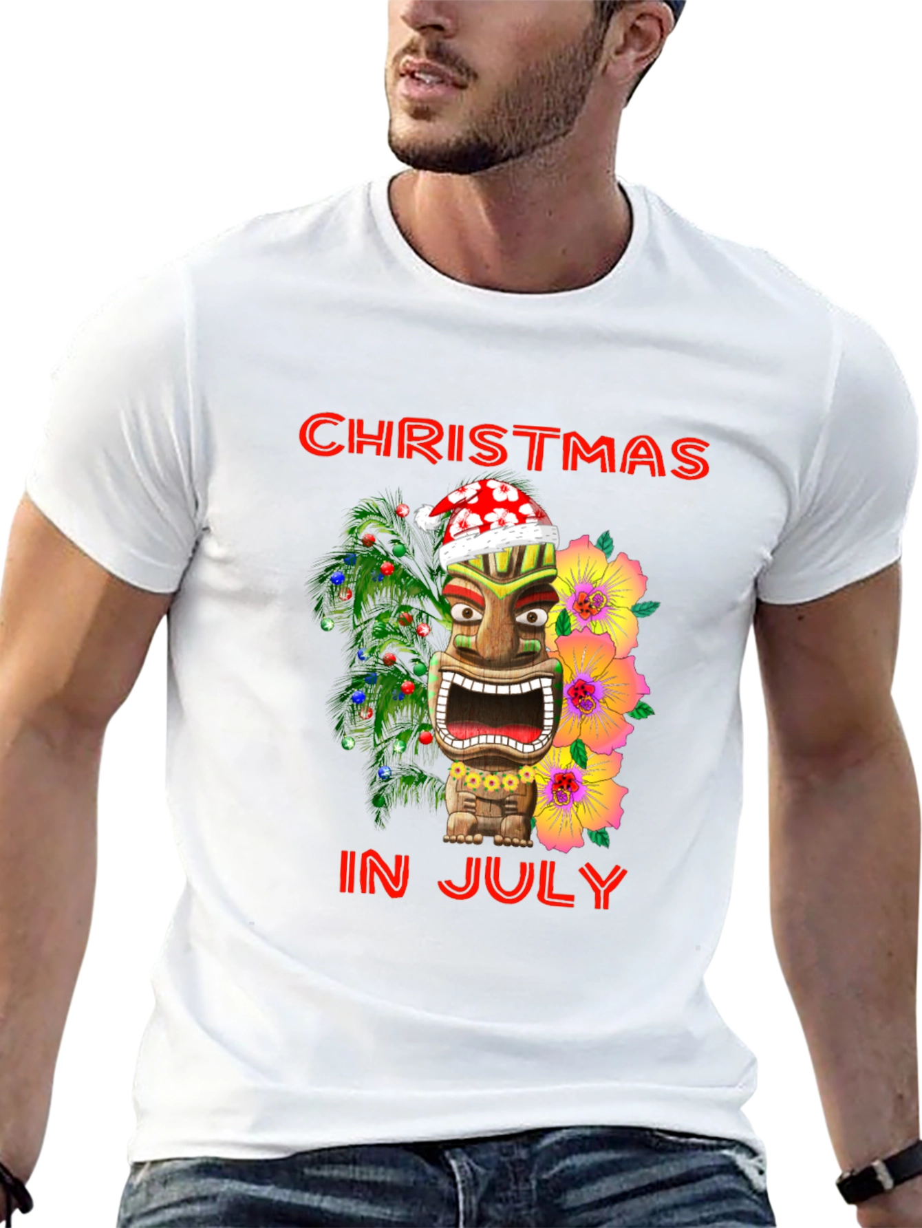 Christmas In July Tiki T-Shirt