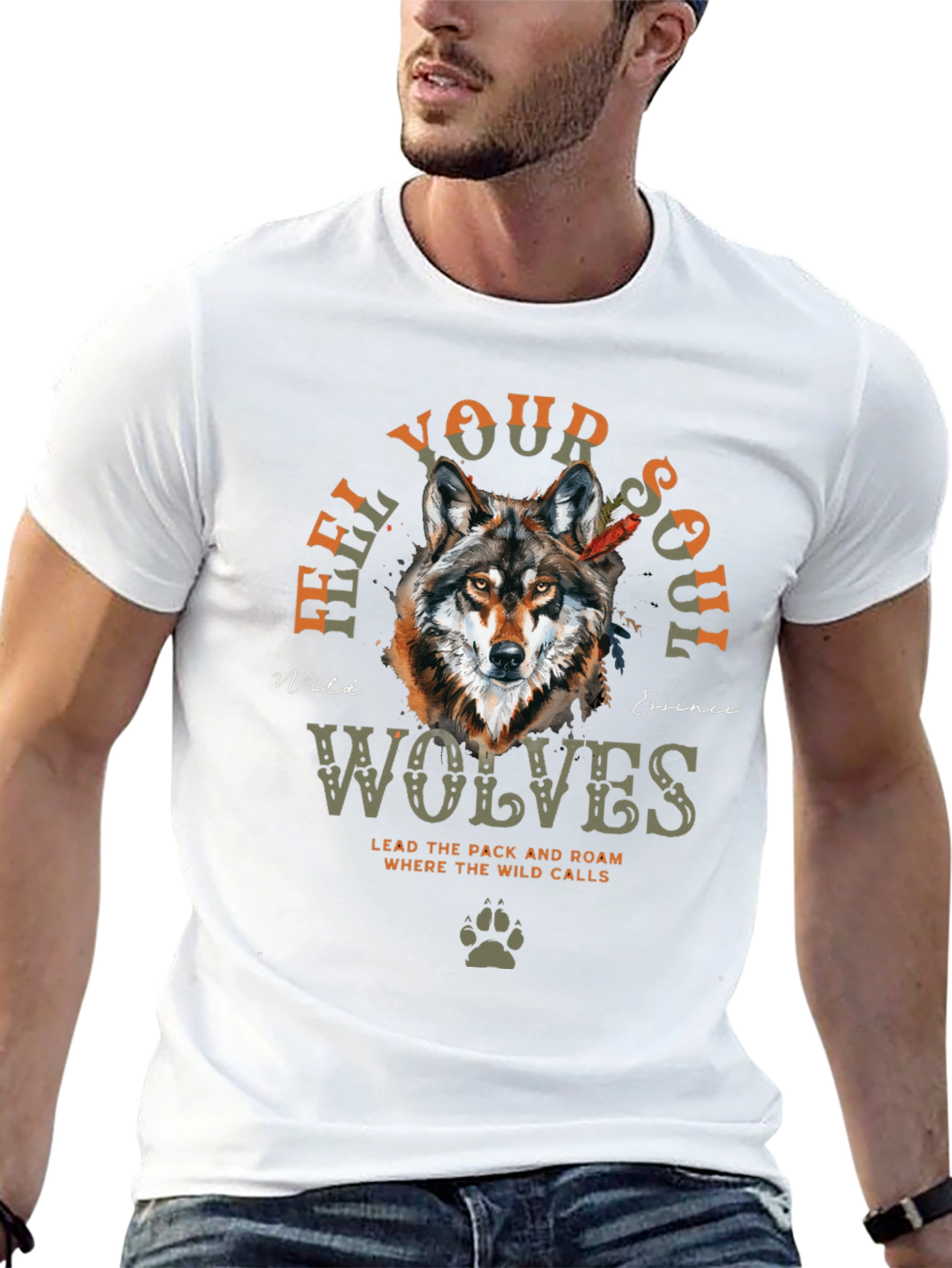 Feel Your Soul Wolves Graphic T-Shirt