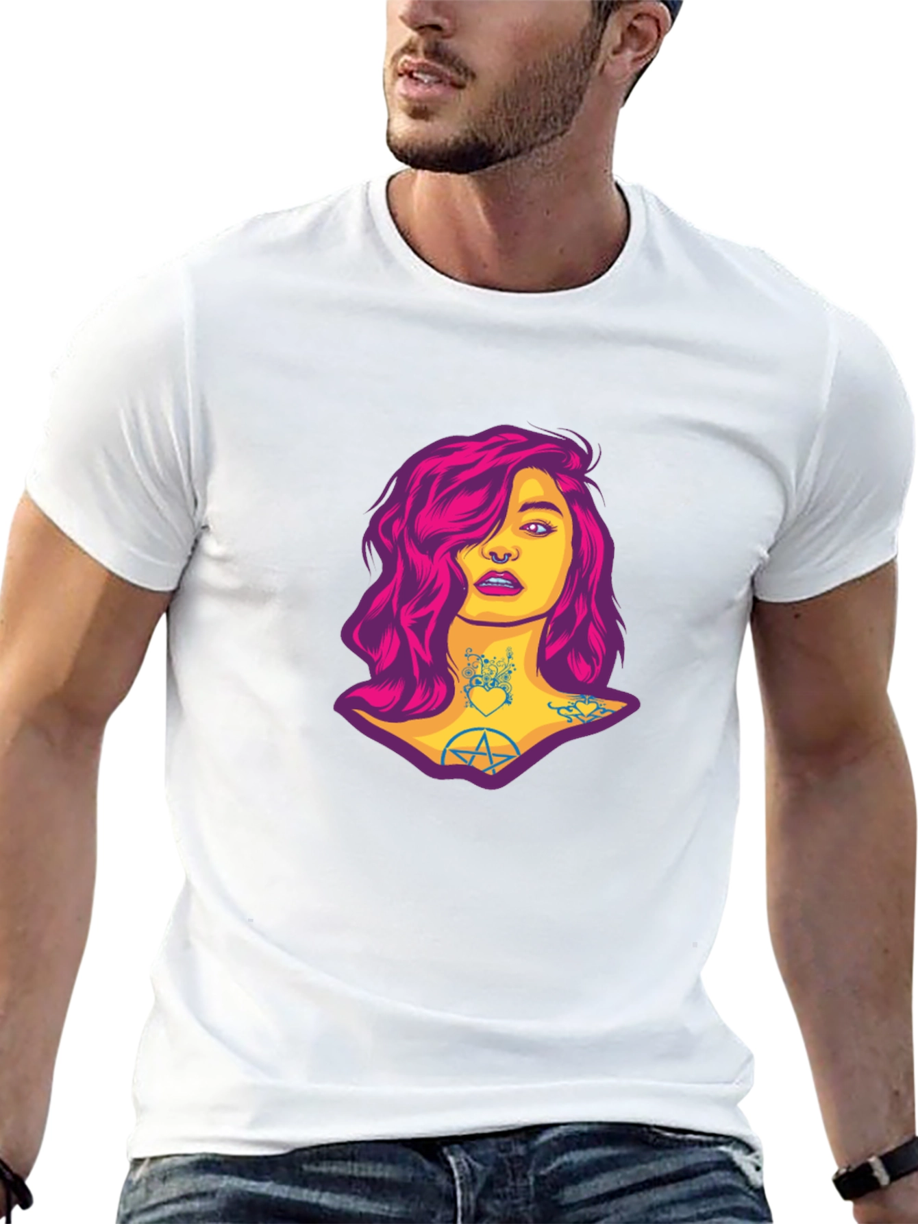 Edgy Woman Graphic Tee - Black