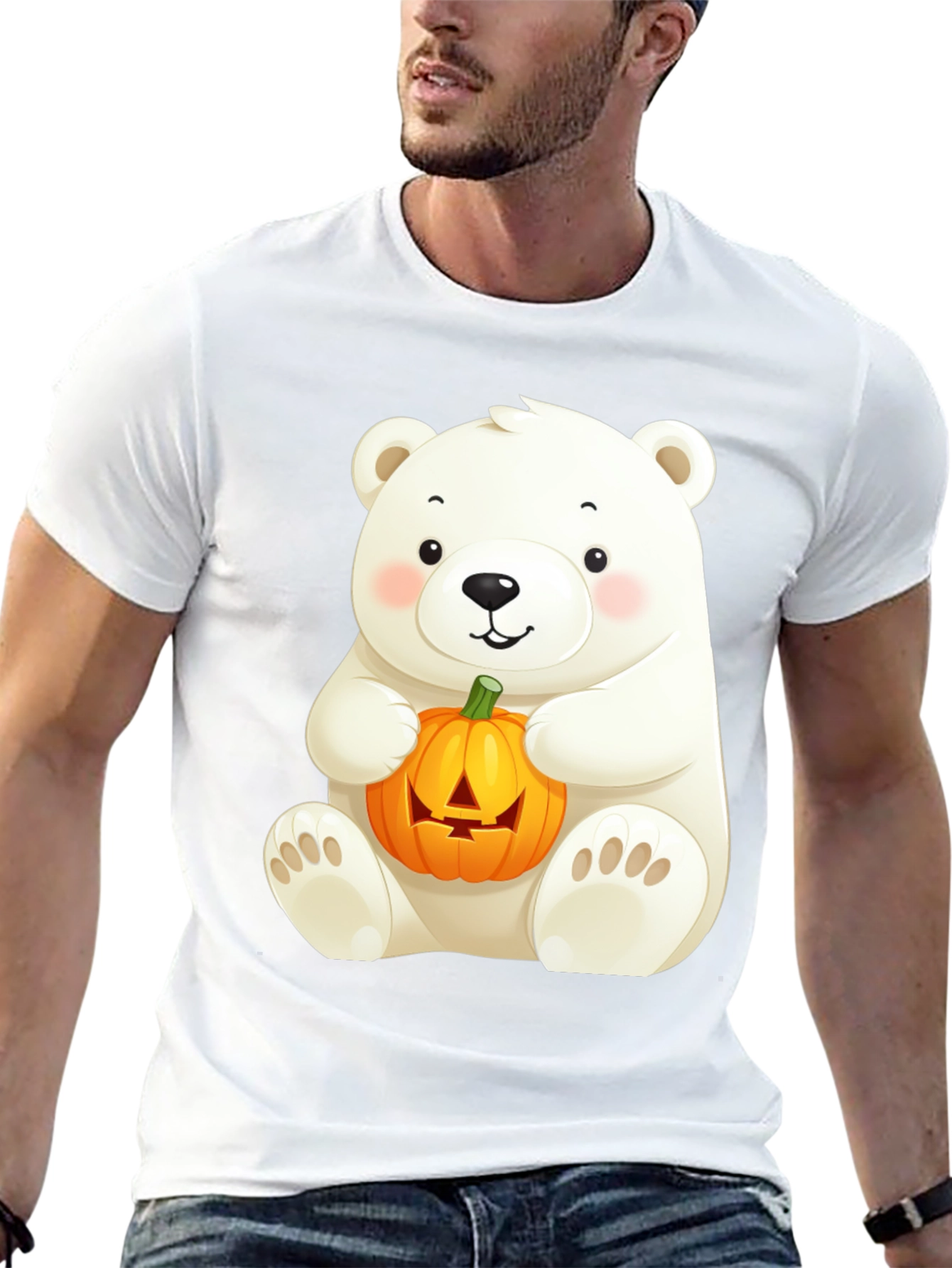 Polar Bear Halloween Pumpkin T-Shirt
