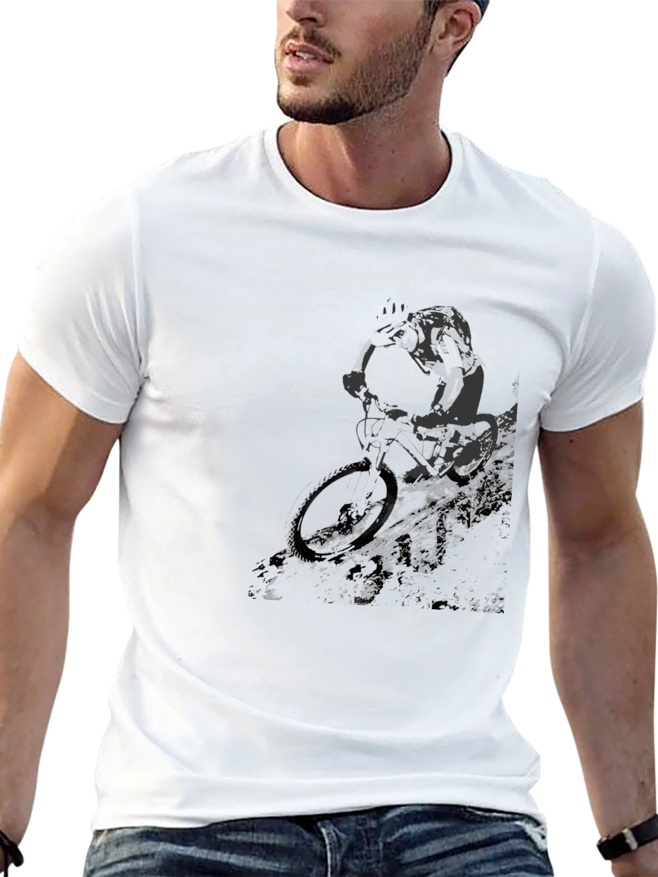 Mountain Biker Graphic T-Shirt - Black