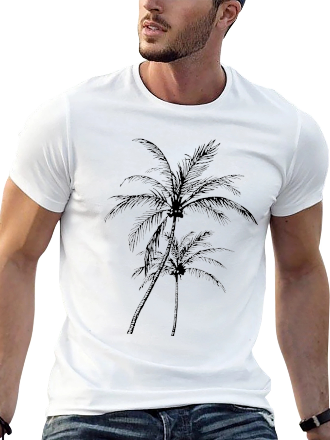 Black Palm Tree Graphic Tee