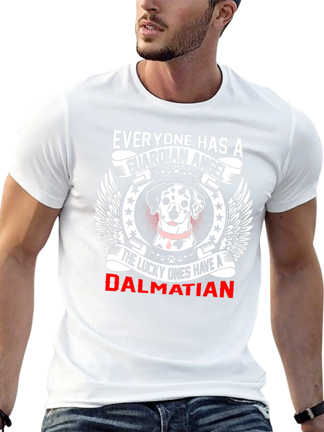 Dalmatian Guardian Angel Graphic T-Shirt