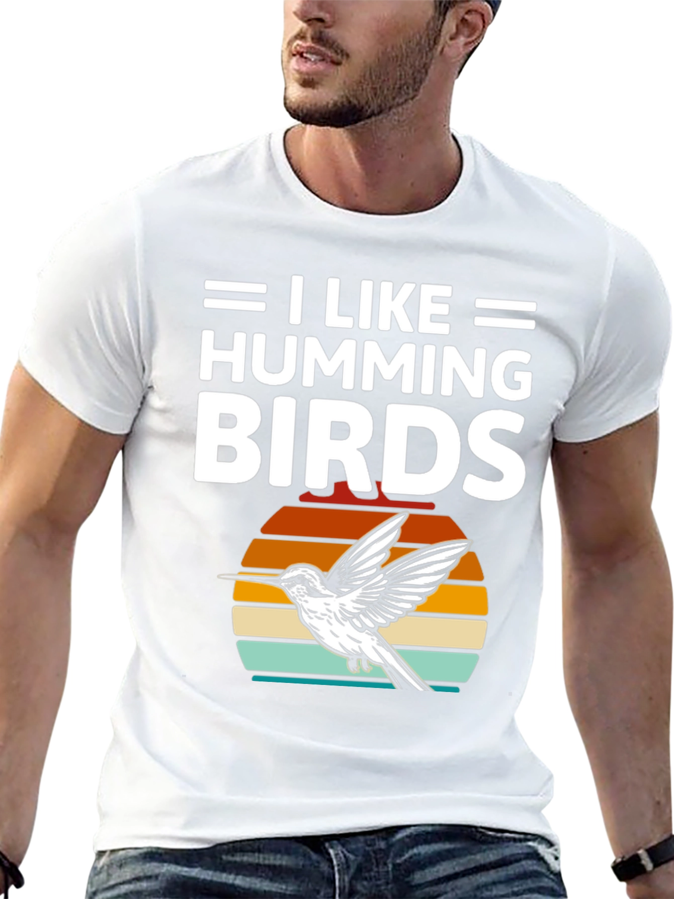 I Like Hummingbirds T-Shirt Black Cotton