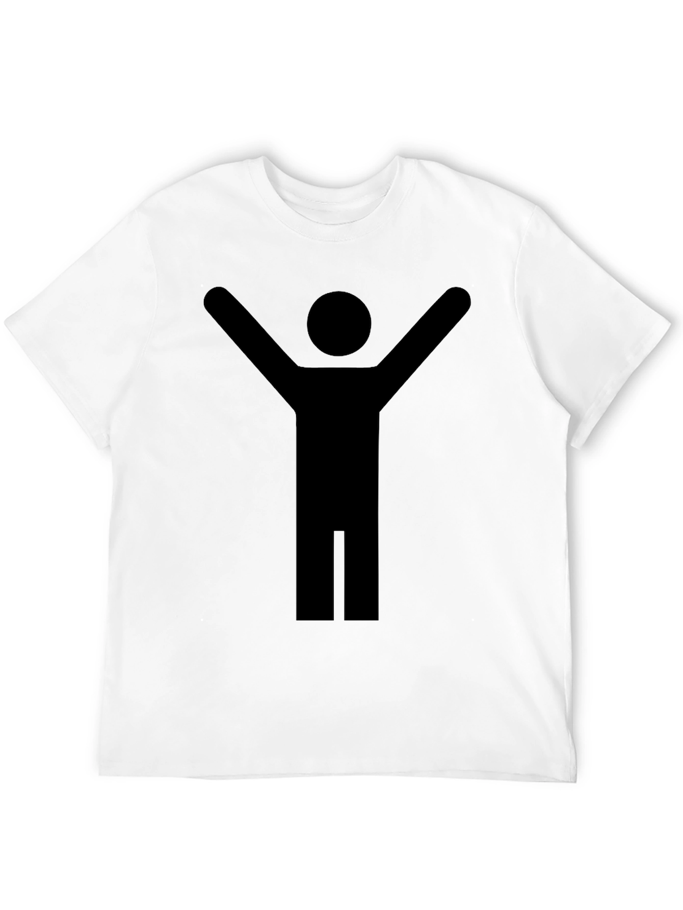 Stick Figure Celebration Black T-Shirt