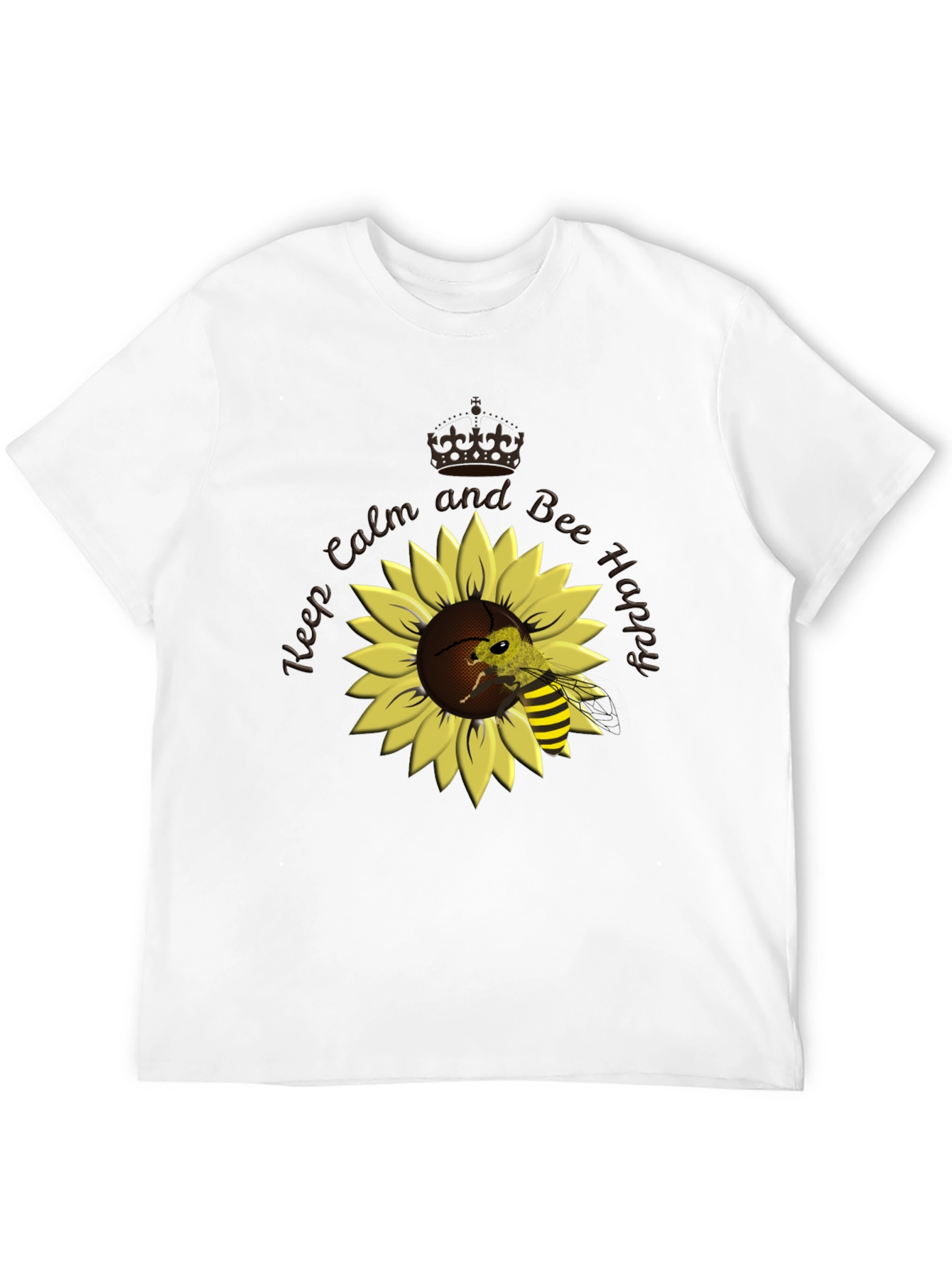 Keep Calm and Bee Happy Sunflower T-Shirt