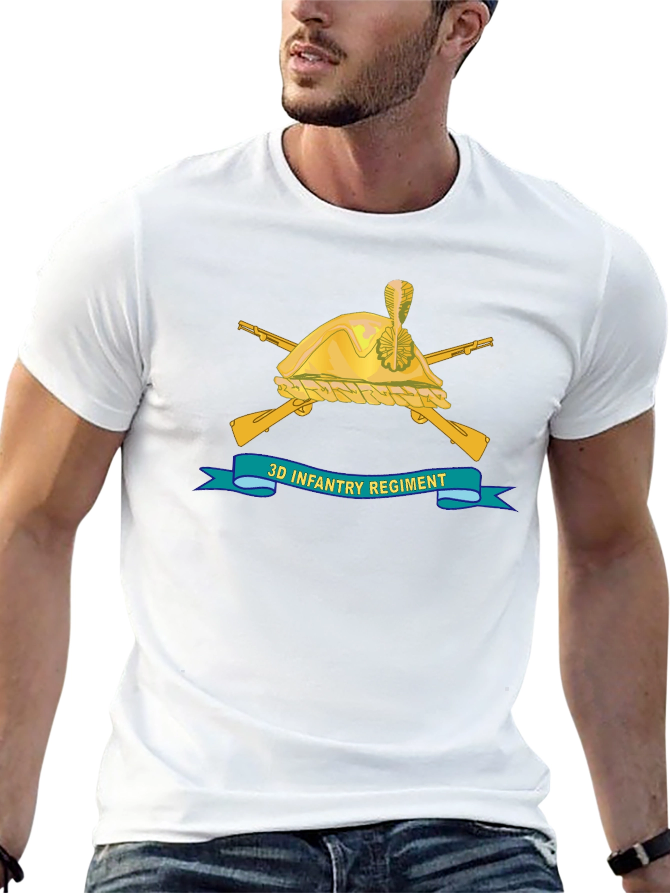 3D Infantry Regiment Black T-Shirt