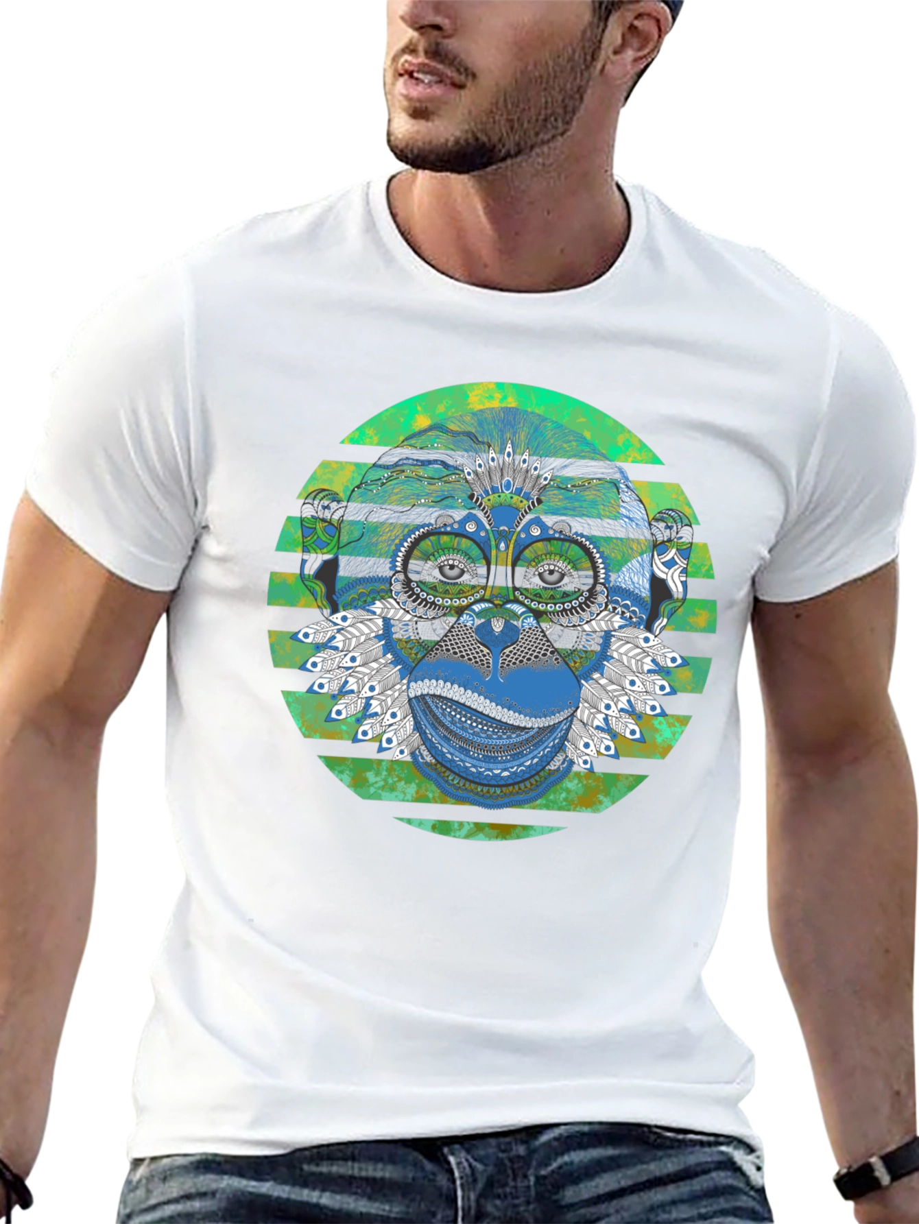 Monkey T-Shirt - Geometric Design