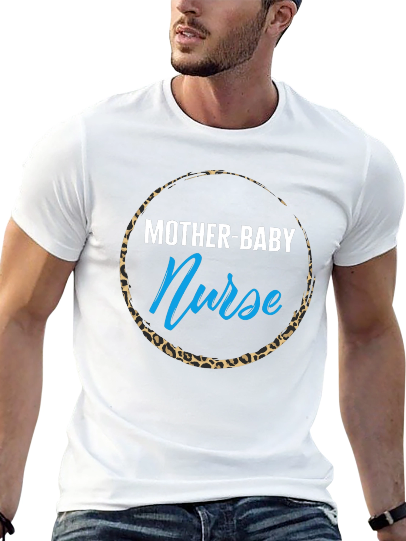 Mother-Baby Nurse Leopard Print T-Shirt