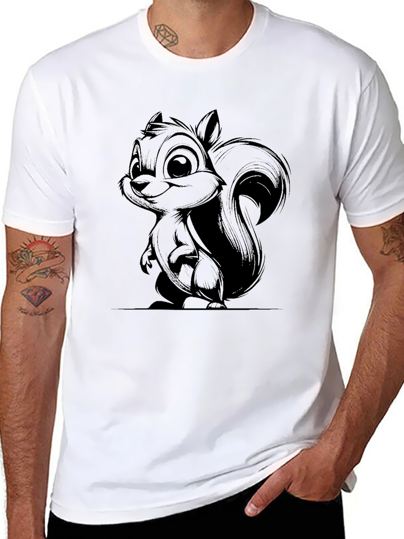 Squirrel Graphic Black T-Shirt