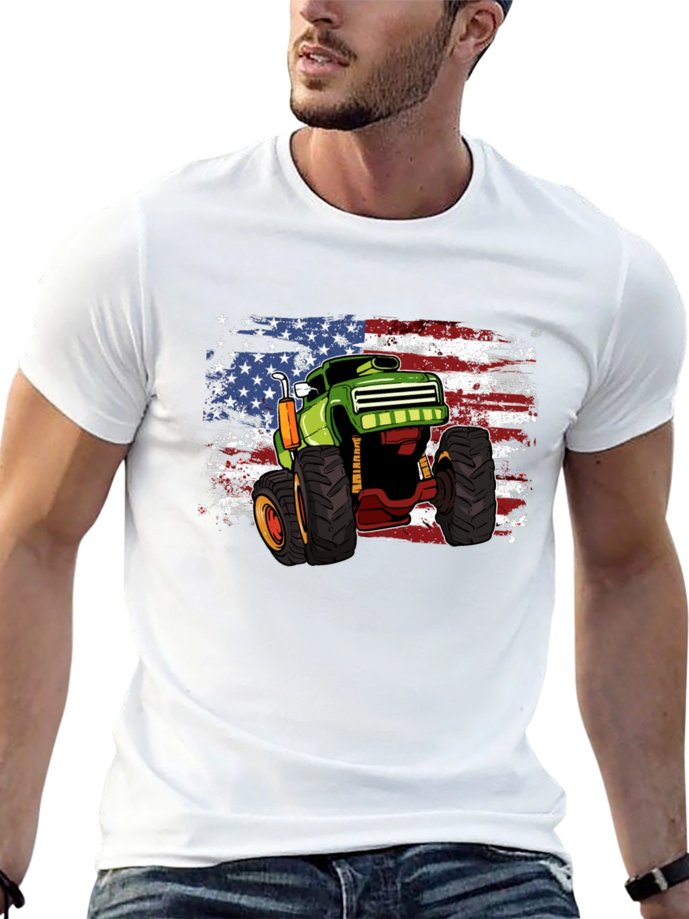 Monster Truck American Flag T-Shirt