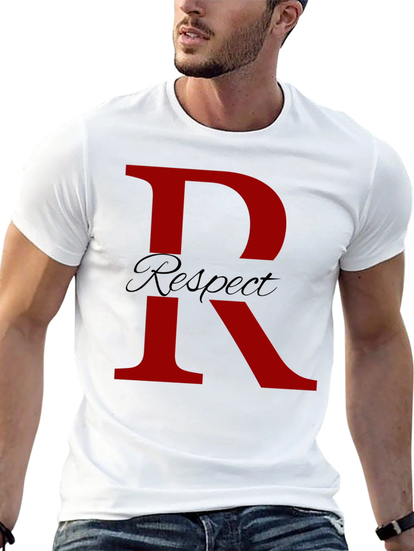 Respect T-Shirt - Bold Red Initial