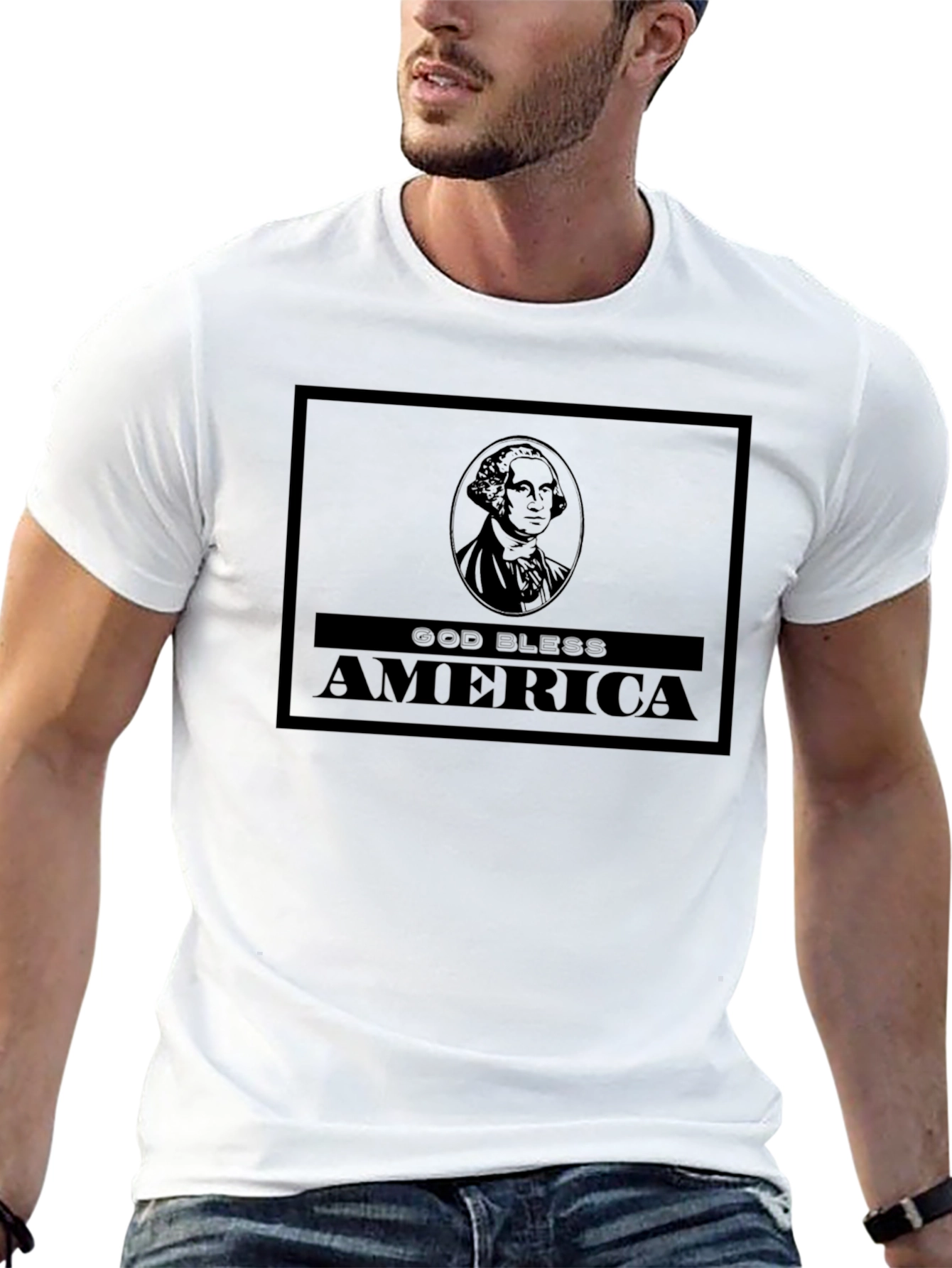 God Bless America Graphic Tee - Patriotic Design