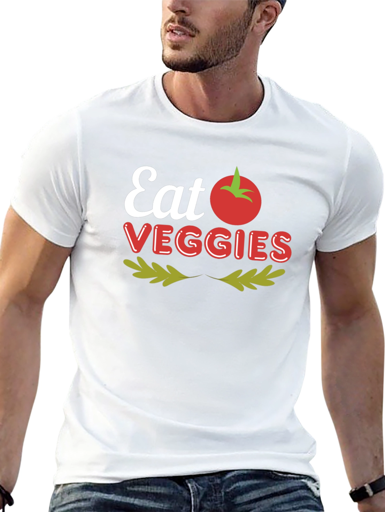 Eat Veggies Graphic T-Shirt - Healthy Food Tee