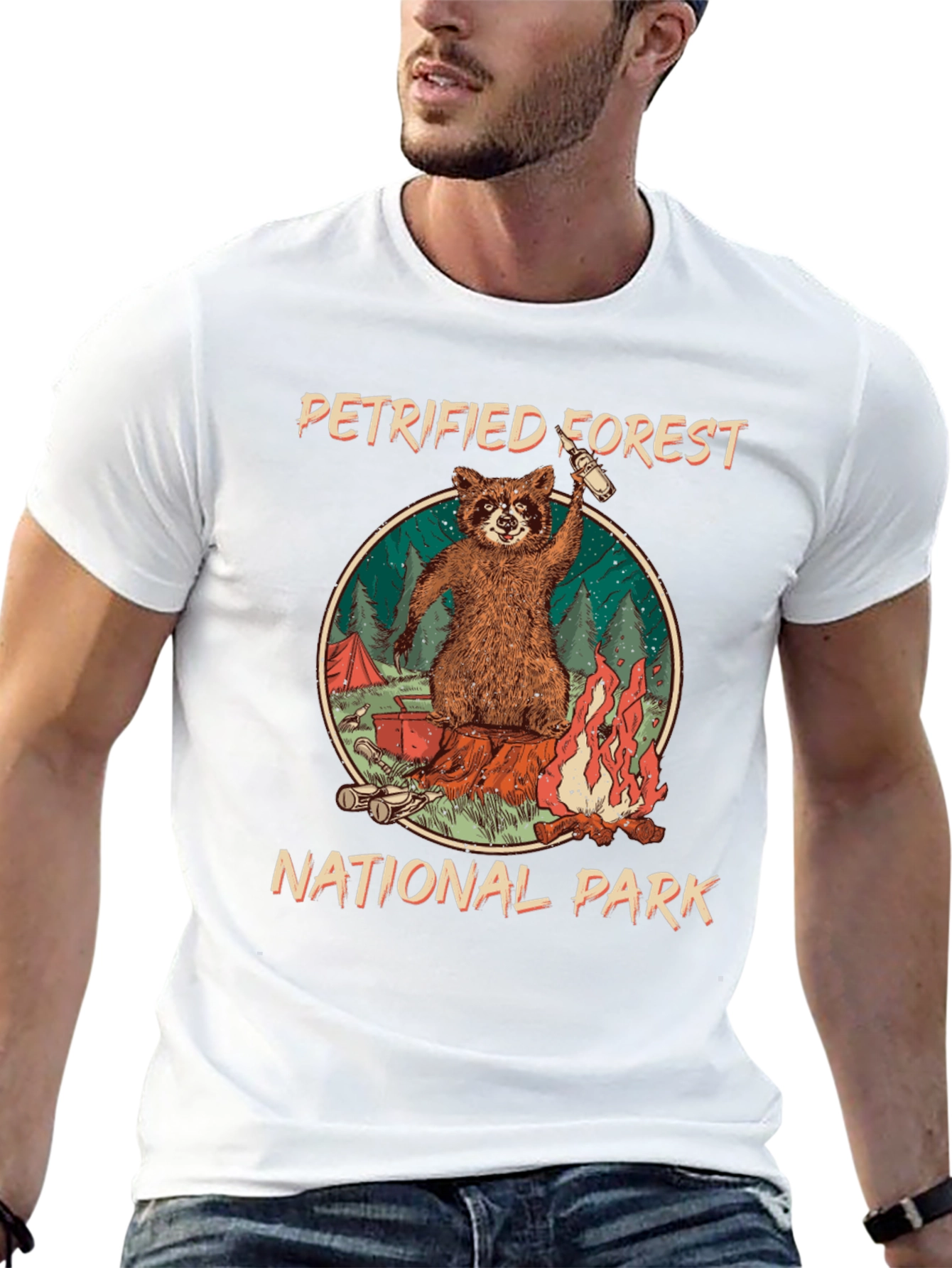 Petrified Forest National Park Raccoon Graphic T-Shirt