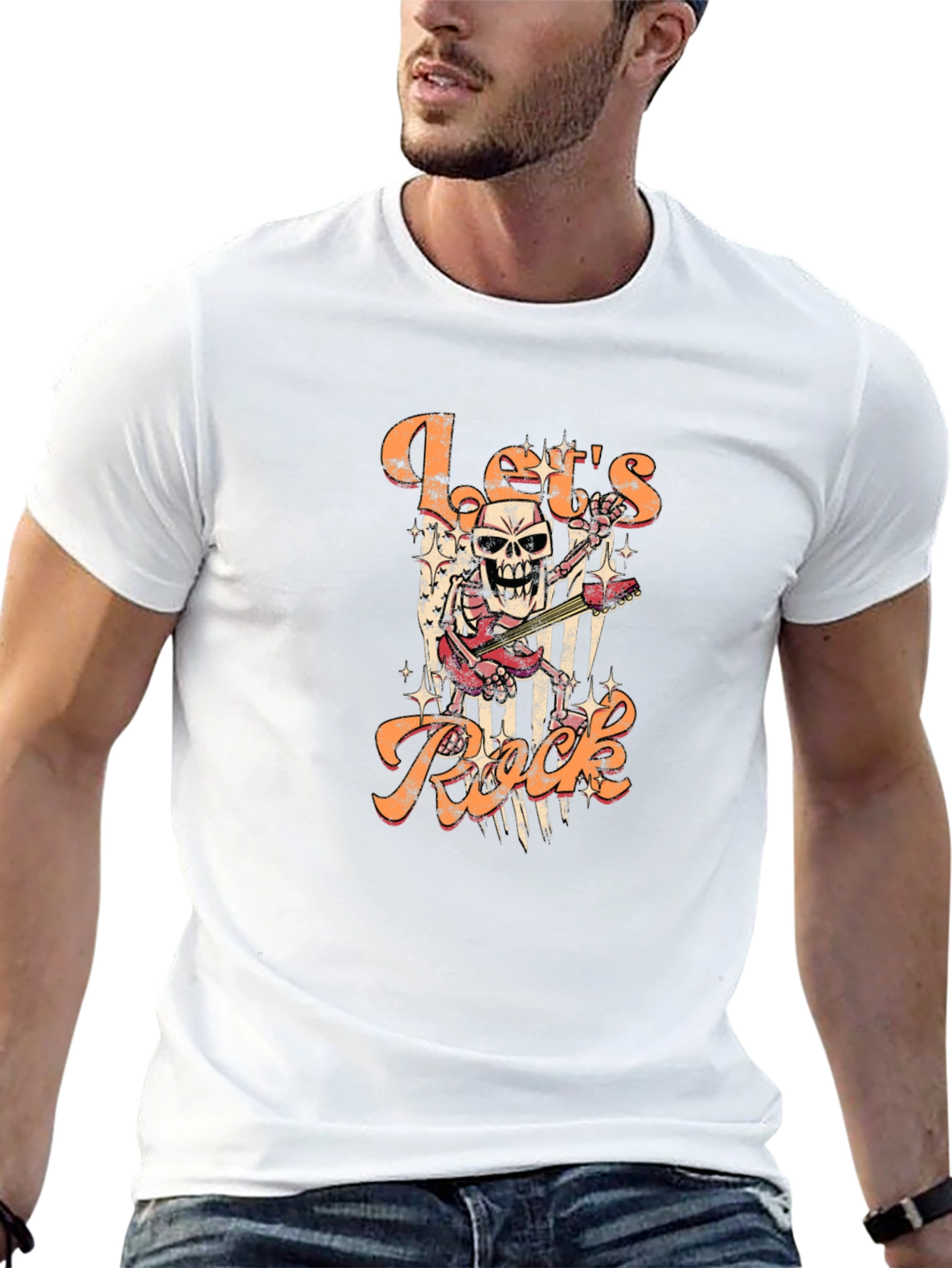 Lets Rock Skeleton Graphic T-Shirt