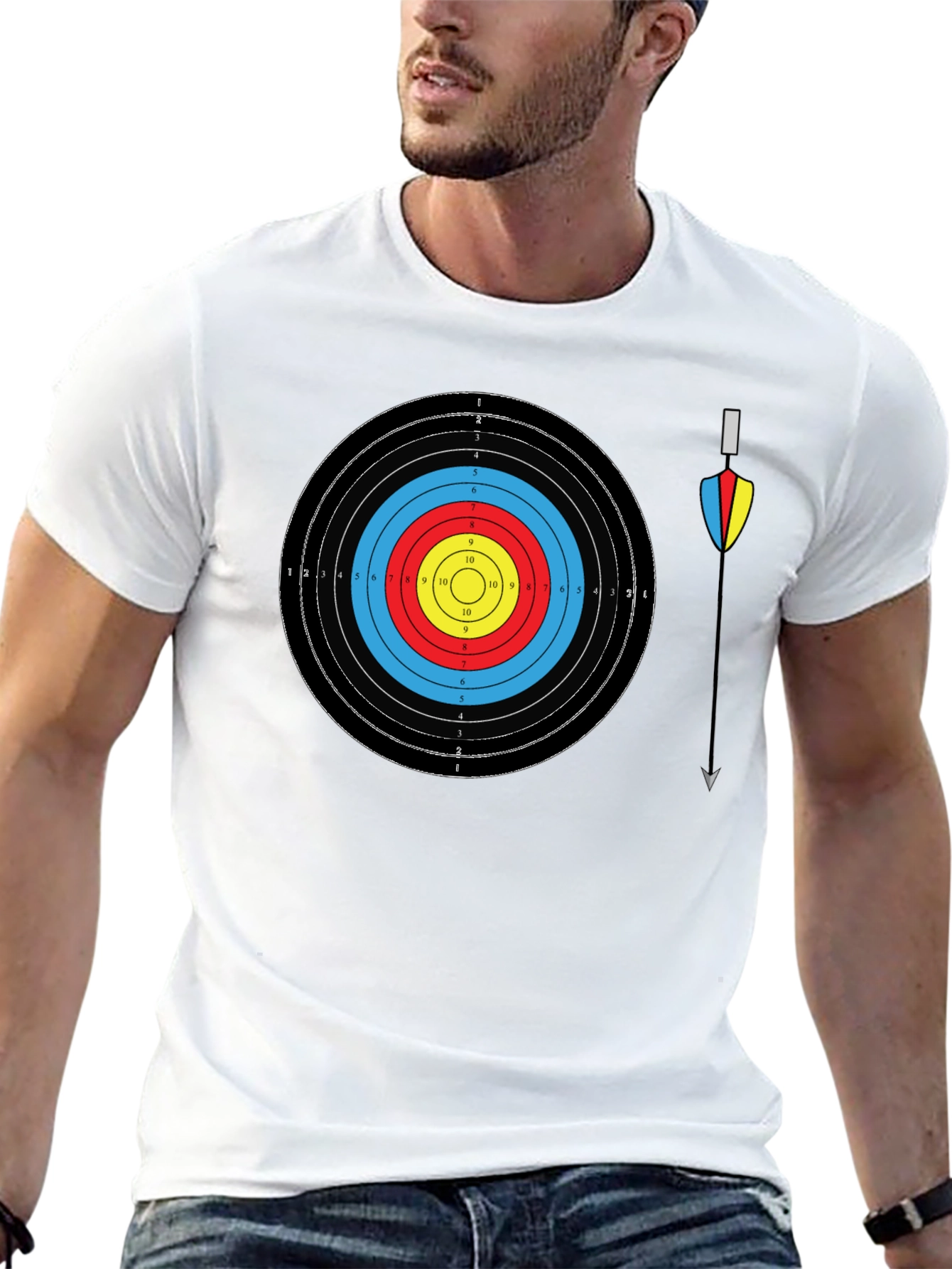 Archery Target T-Shirt - Bullseye Arrow Design