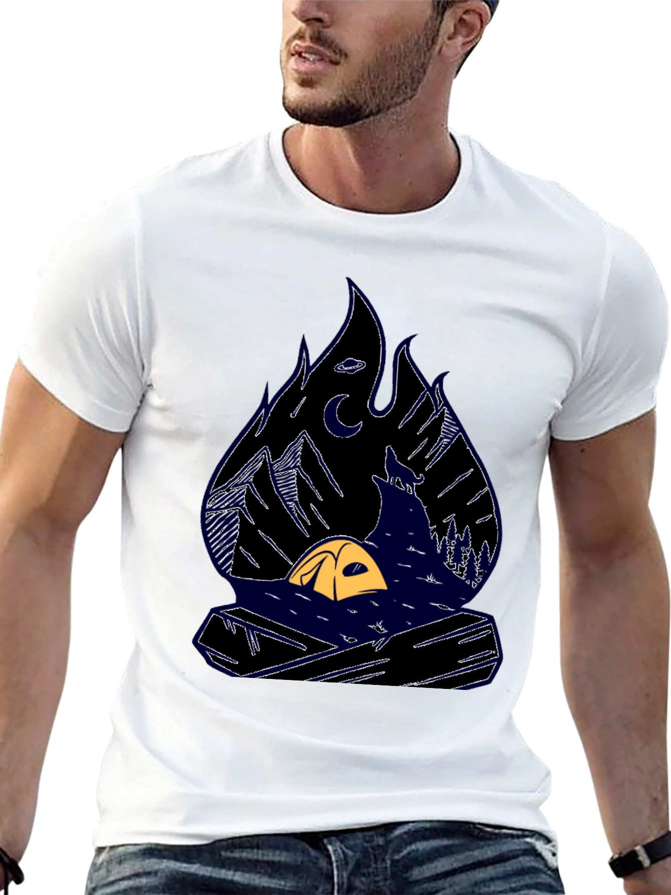 Camping Scene Graphic Tee