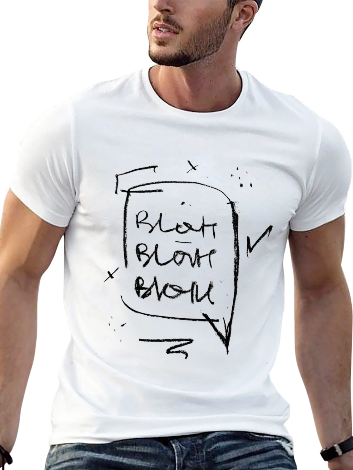 Black Blah Speech Bubble Graphic T-Shirt