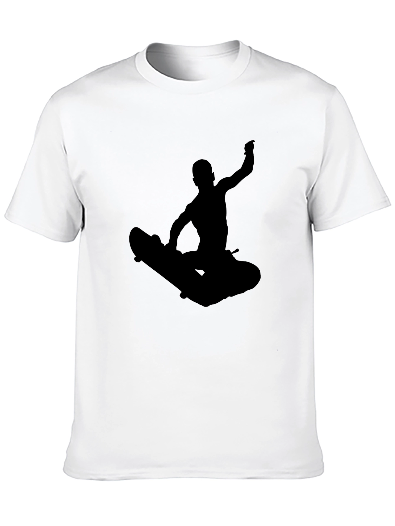 Skateboarder Silhouette Graphic Tee - Cool Black T-Shirt