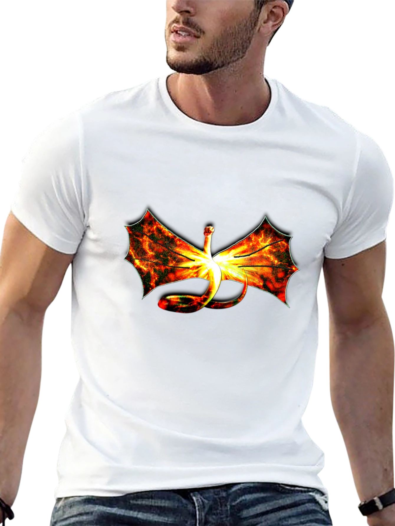 Fiery Dragon Graphic Black T-Shirt