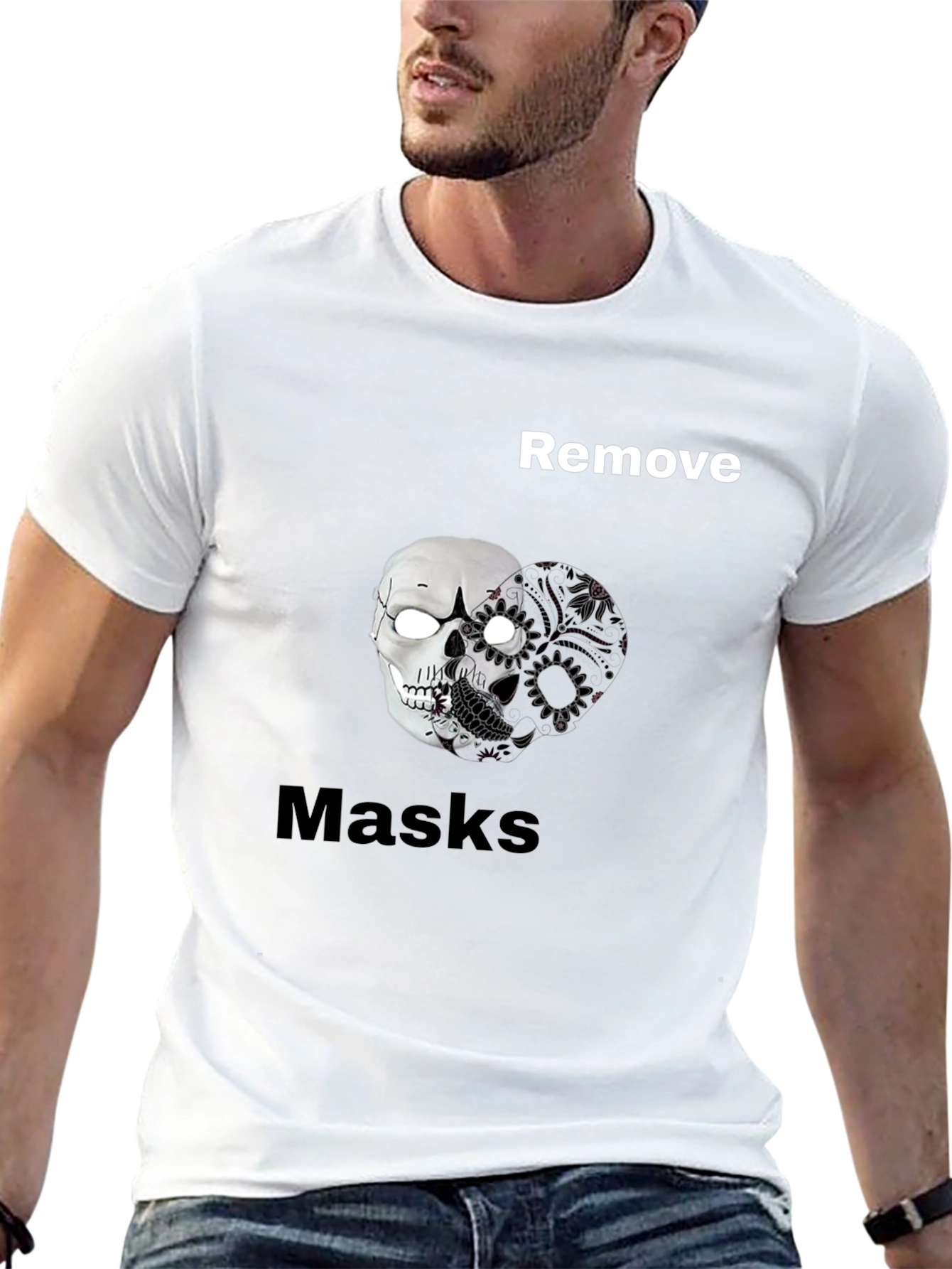Remove Masks Skull Graphic Tee