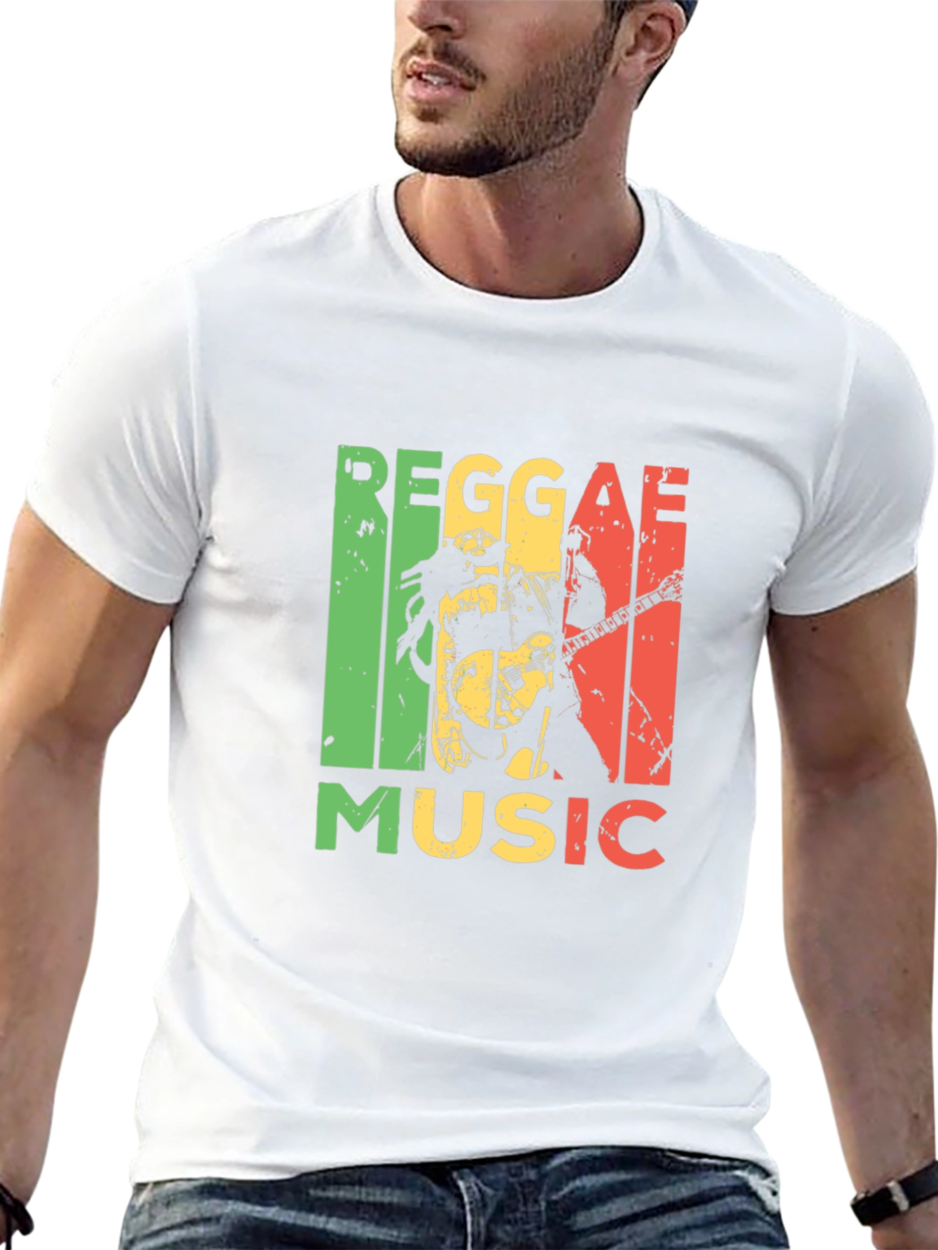 Reggae Music Graphic Tee - Black Cotton T-Shirt