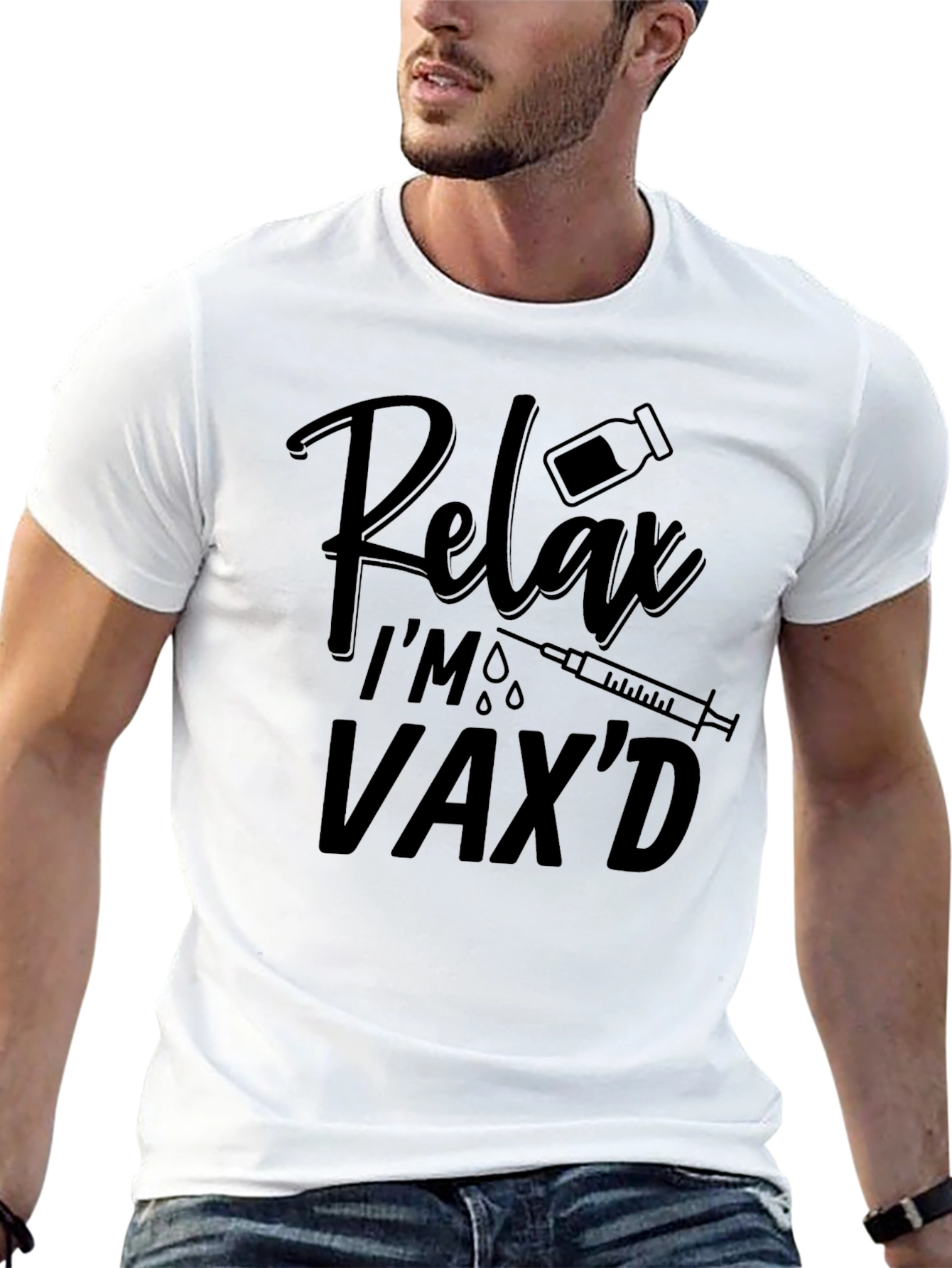 Relax Im Vaxd Black T-Shirt