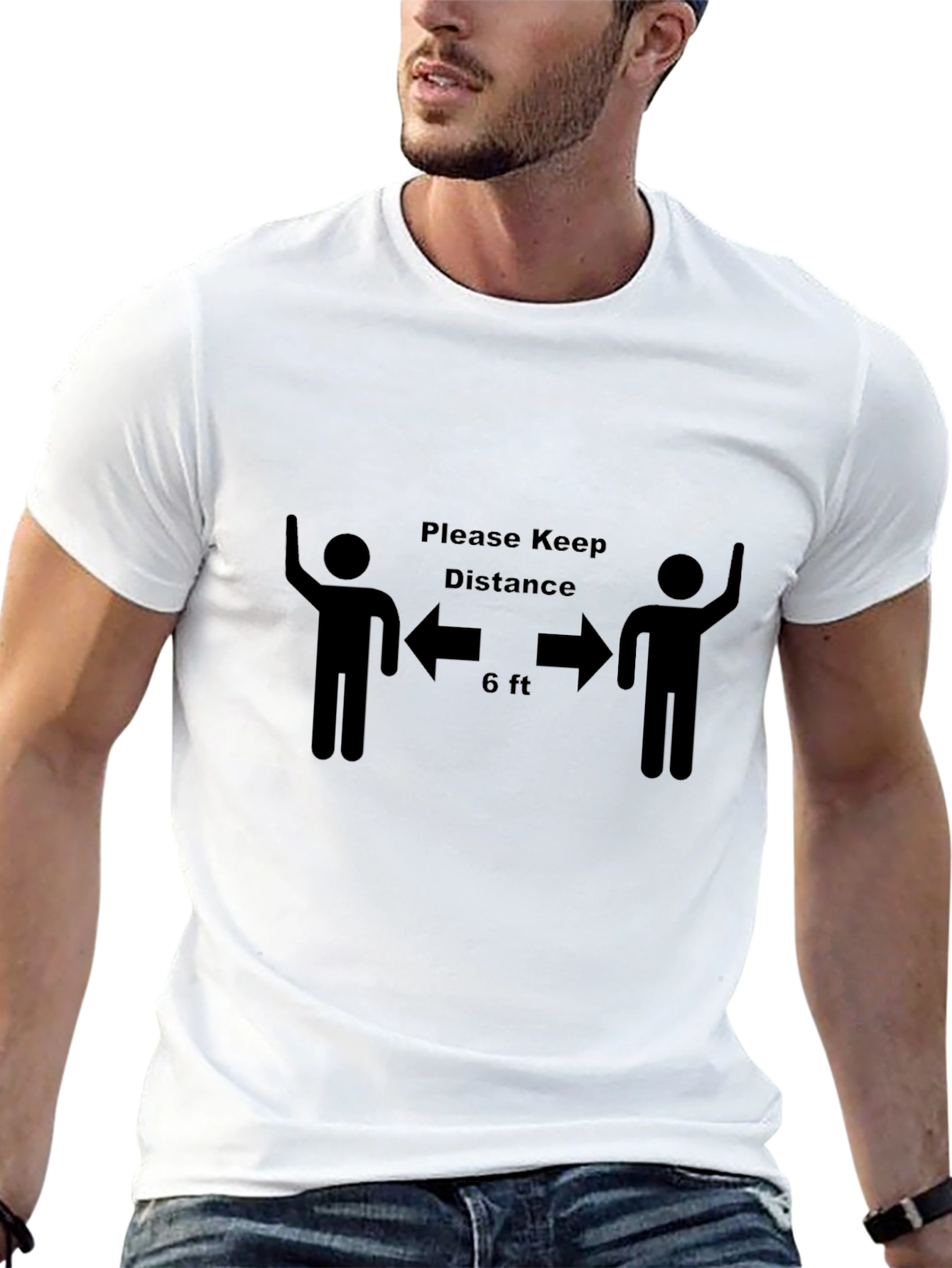 Keep Distance Graphic Tee - Black