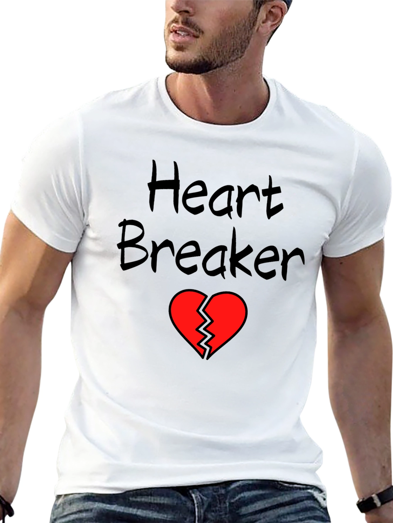 Heart Breaker Graphic Tee - Black Cotton Shirt