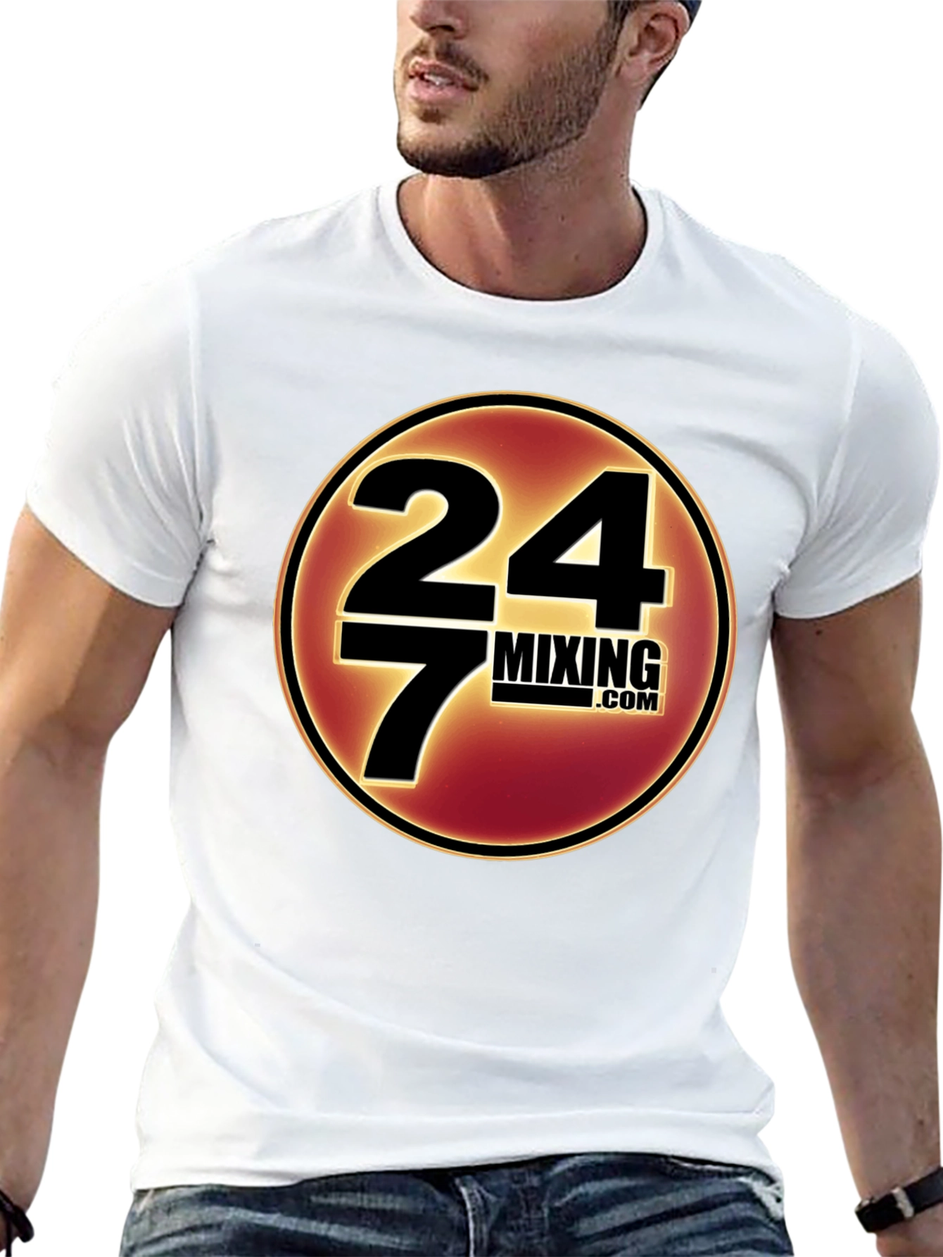 24/7 Mixing.com T-Shirt Black Cotton Casual Wear