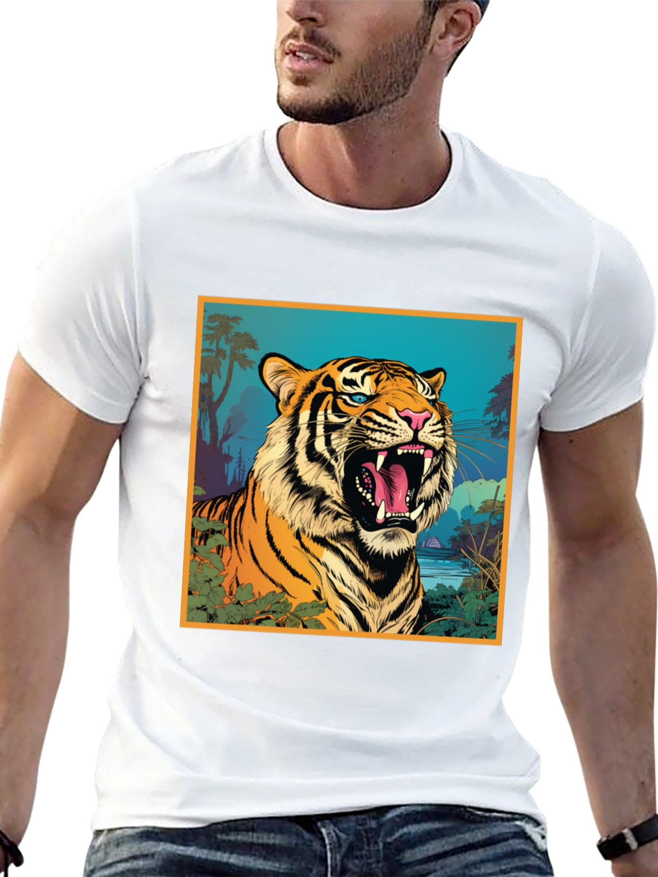 Tiger Graphic Tee - Bold & Vibrant Design