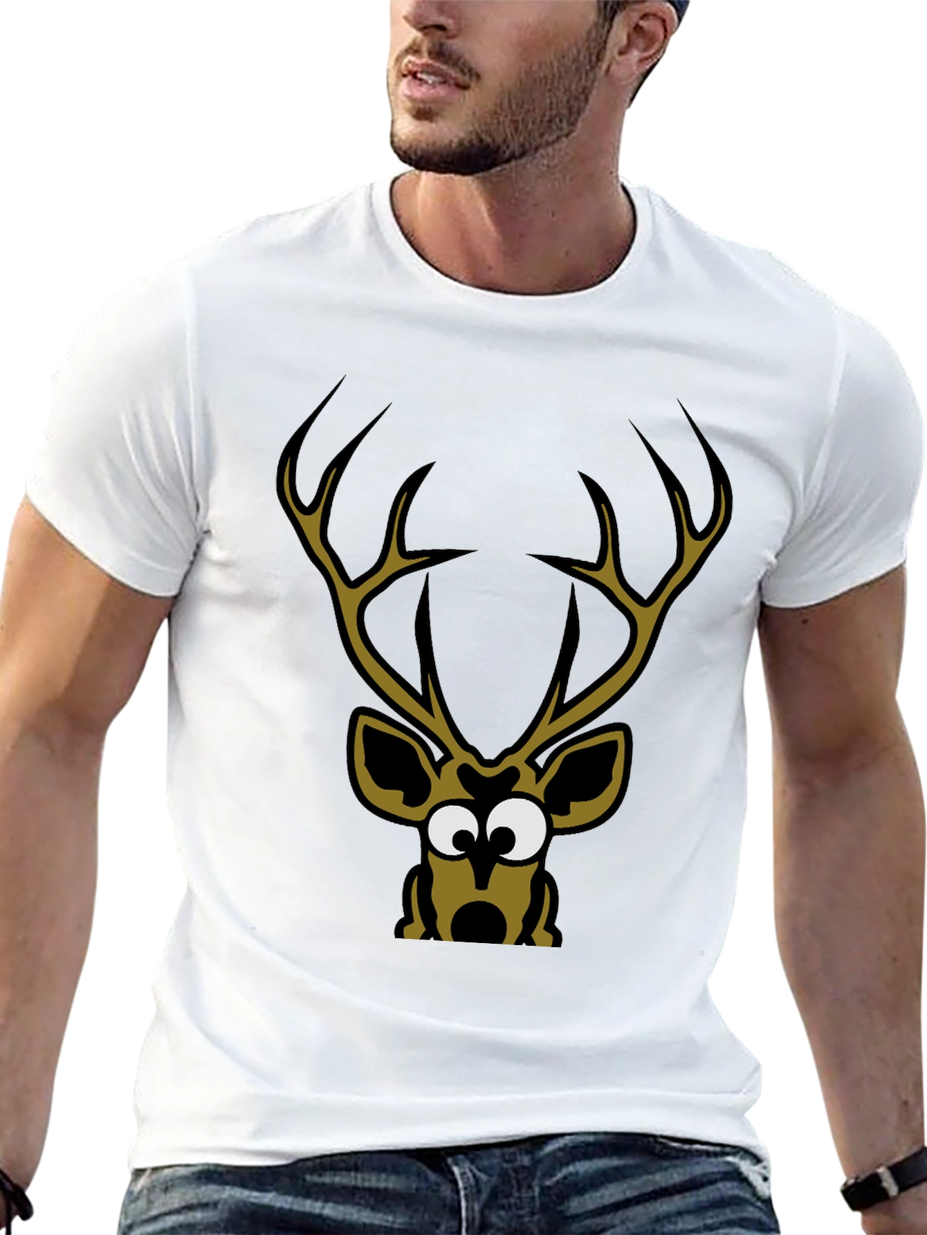 Deer Cartoon Graphic Tee Shirt