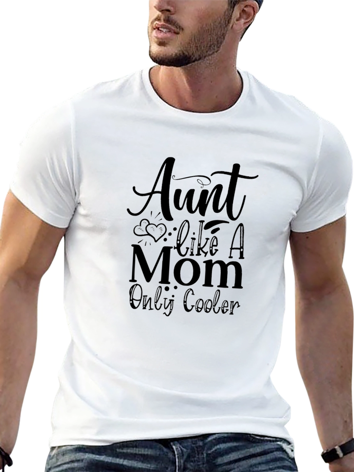 Aunt Like A Mom Only Cooler Black T-Shirt