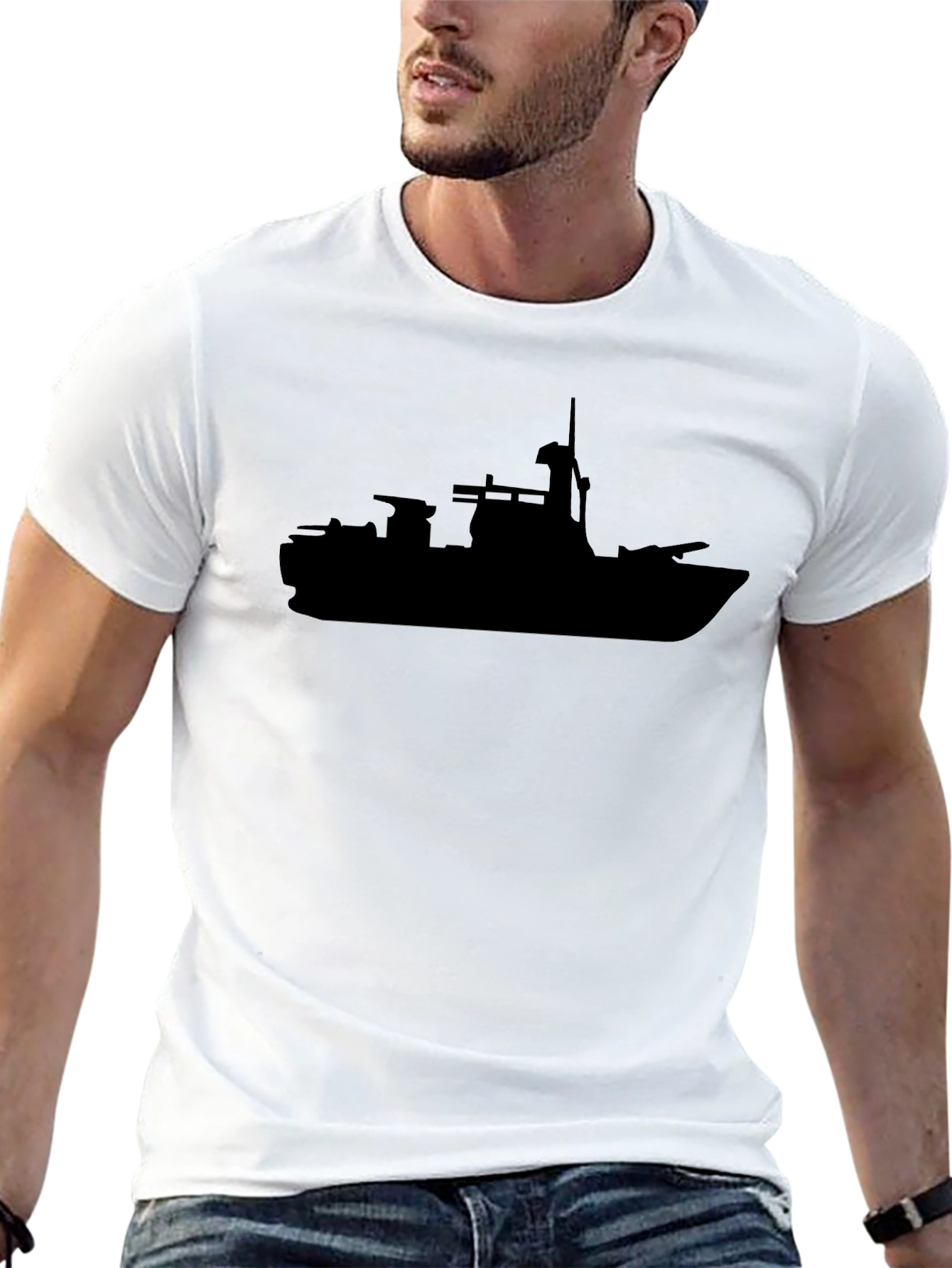 Black Battleship Graphic Tee - Mens