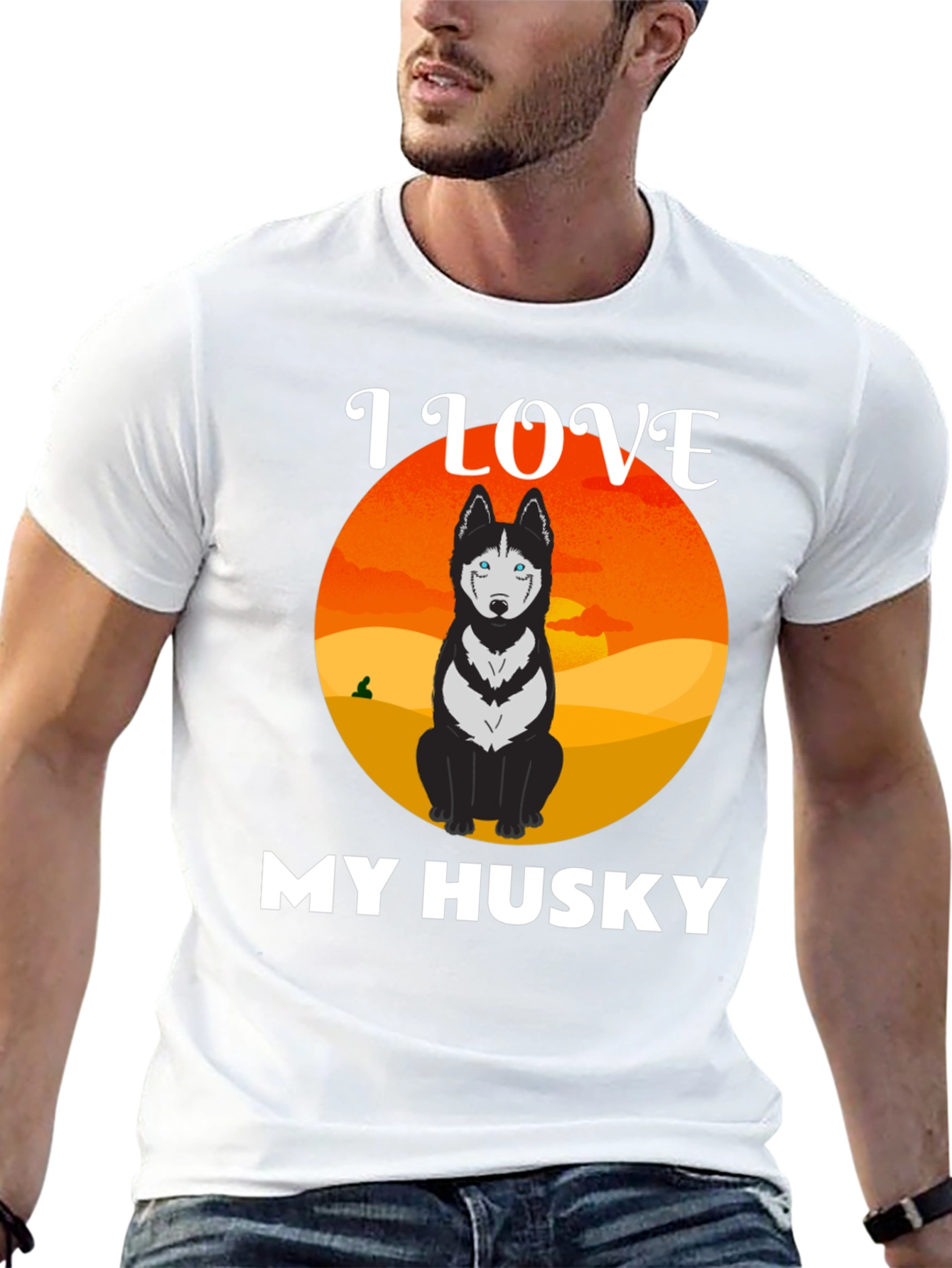 I Love My Husky Graphic T-Shirt