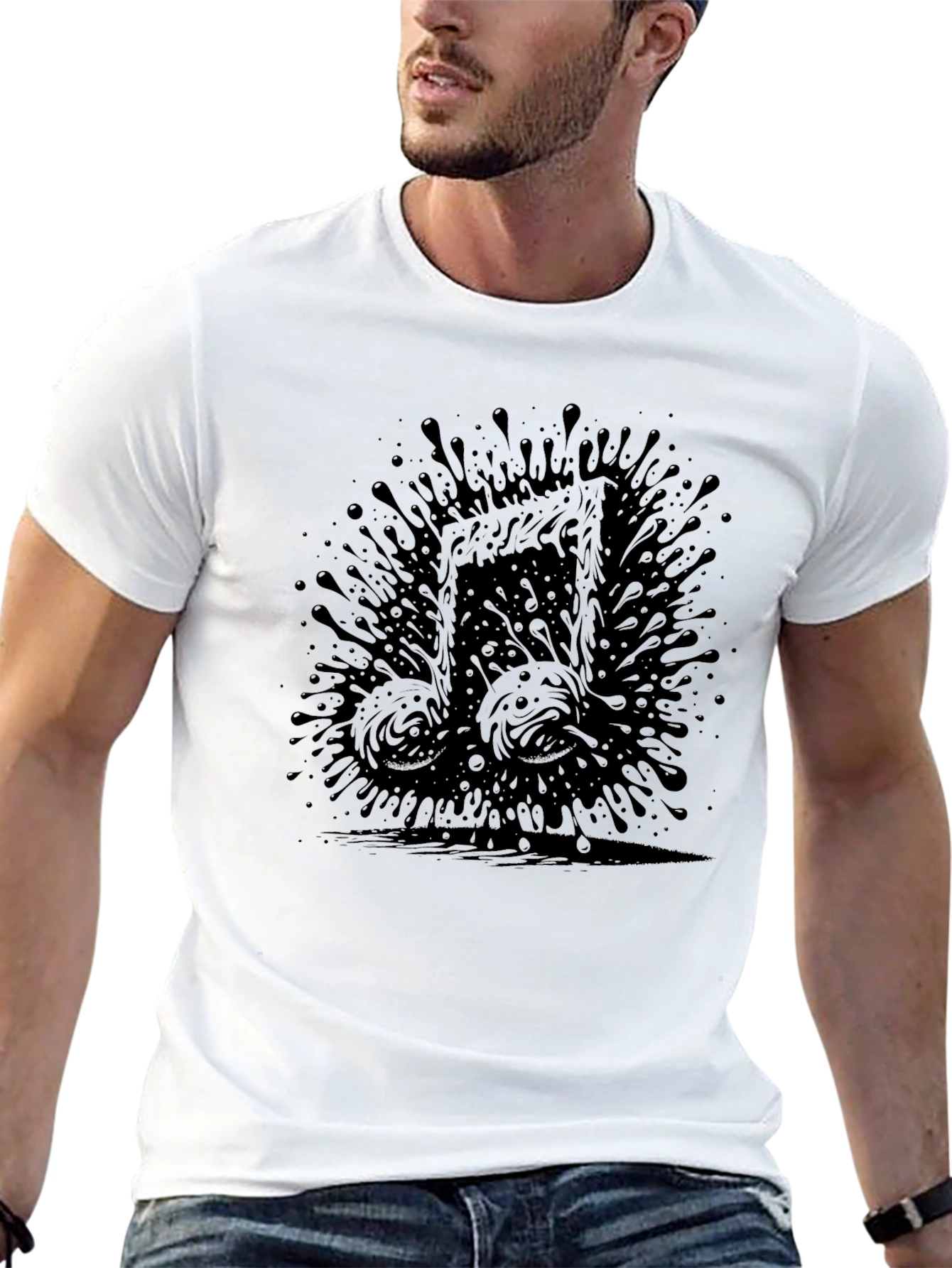 Abstract Music Note T-Shirt - Black Graphic Tee