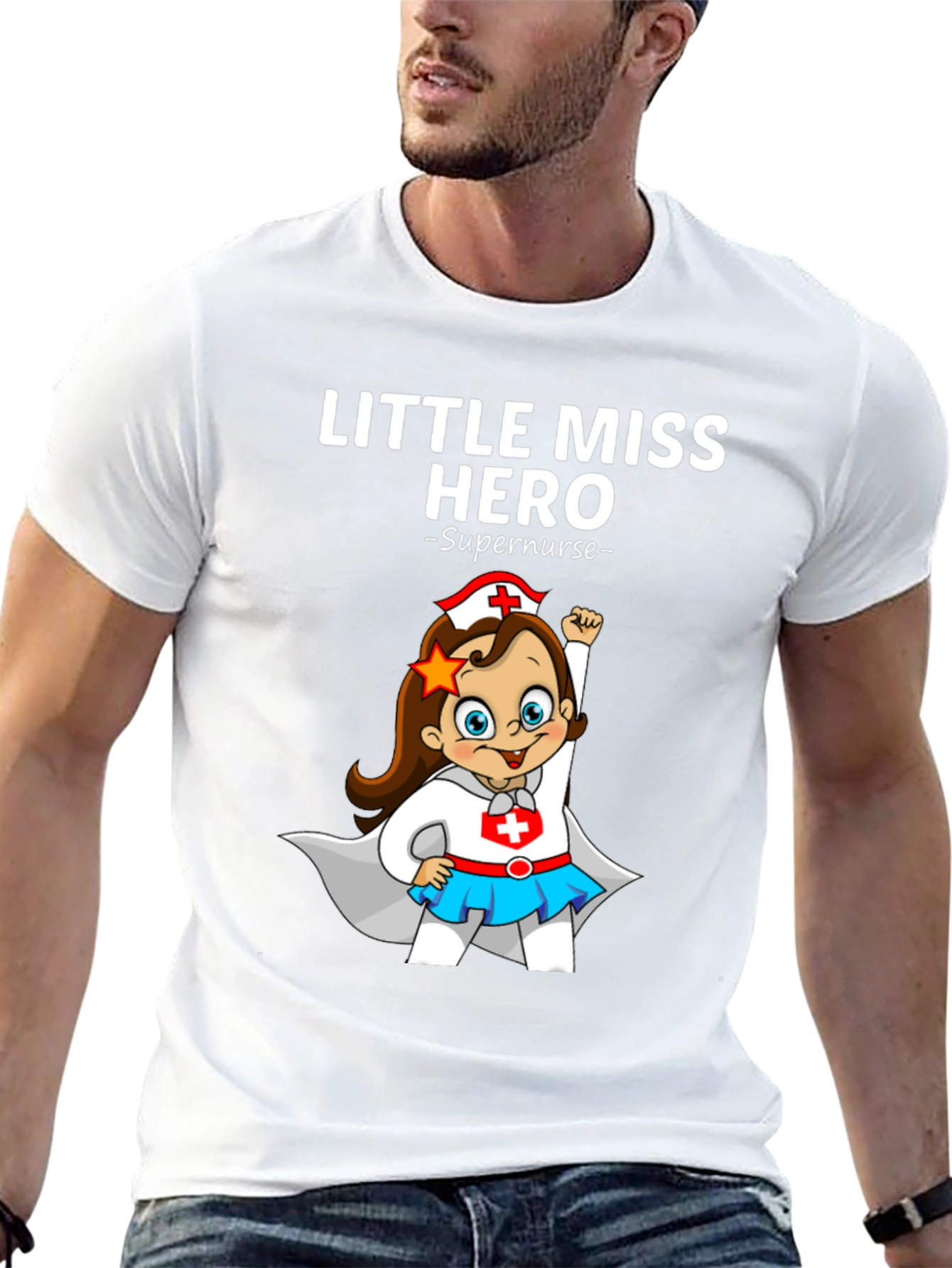 Little Miss Hero Supernurse Graphic T-Shirt