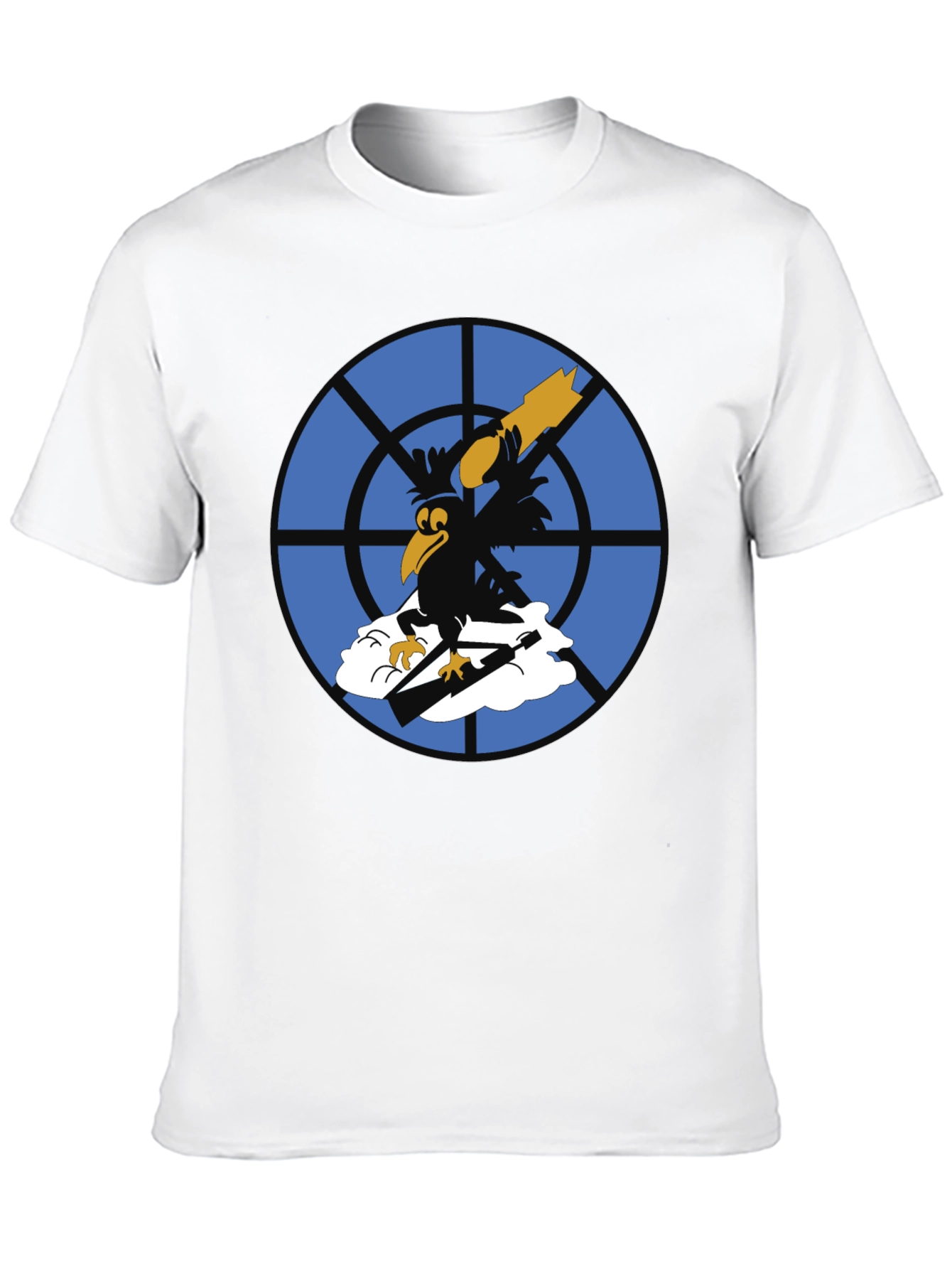 Cartoon Crow Graphic Tee - Black T-Shirt