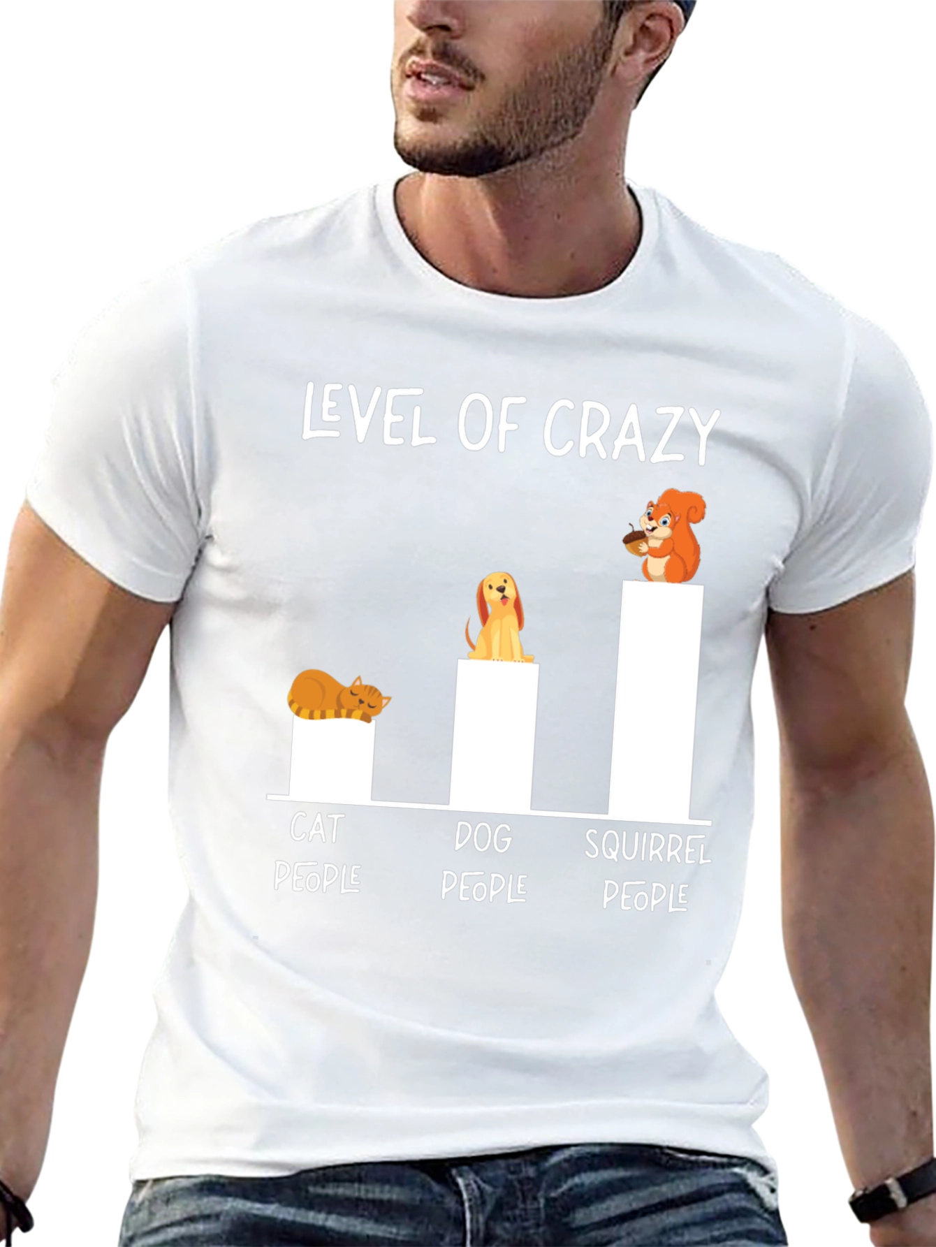 Level of Crazy T-Shirt - Cat Dog Squirrel People