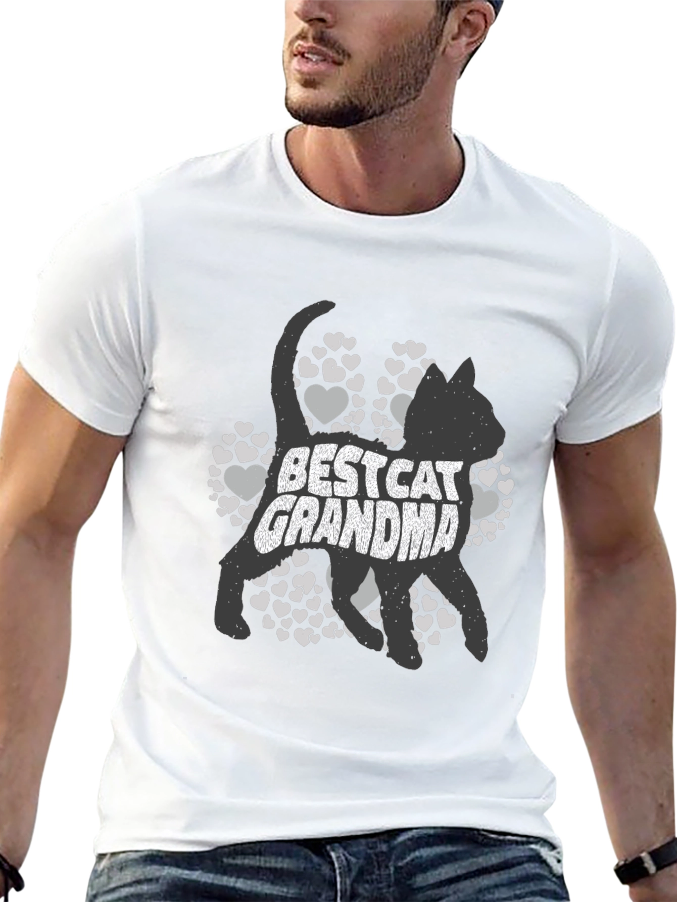 Best Cat Grandma T-Shirt - Black