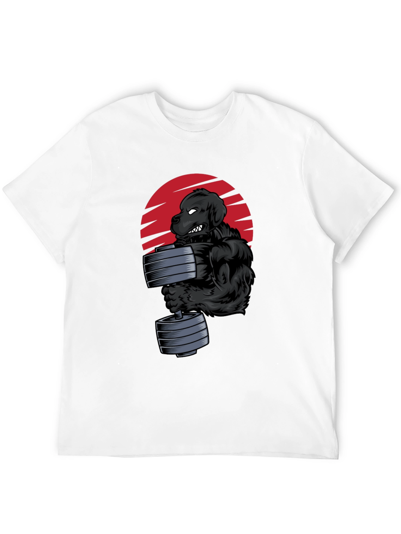 Dog Bodybuilder Graphic Tee - Black