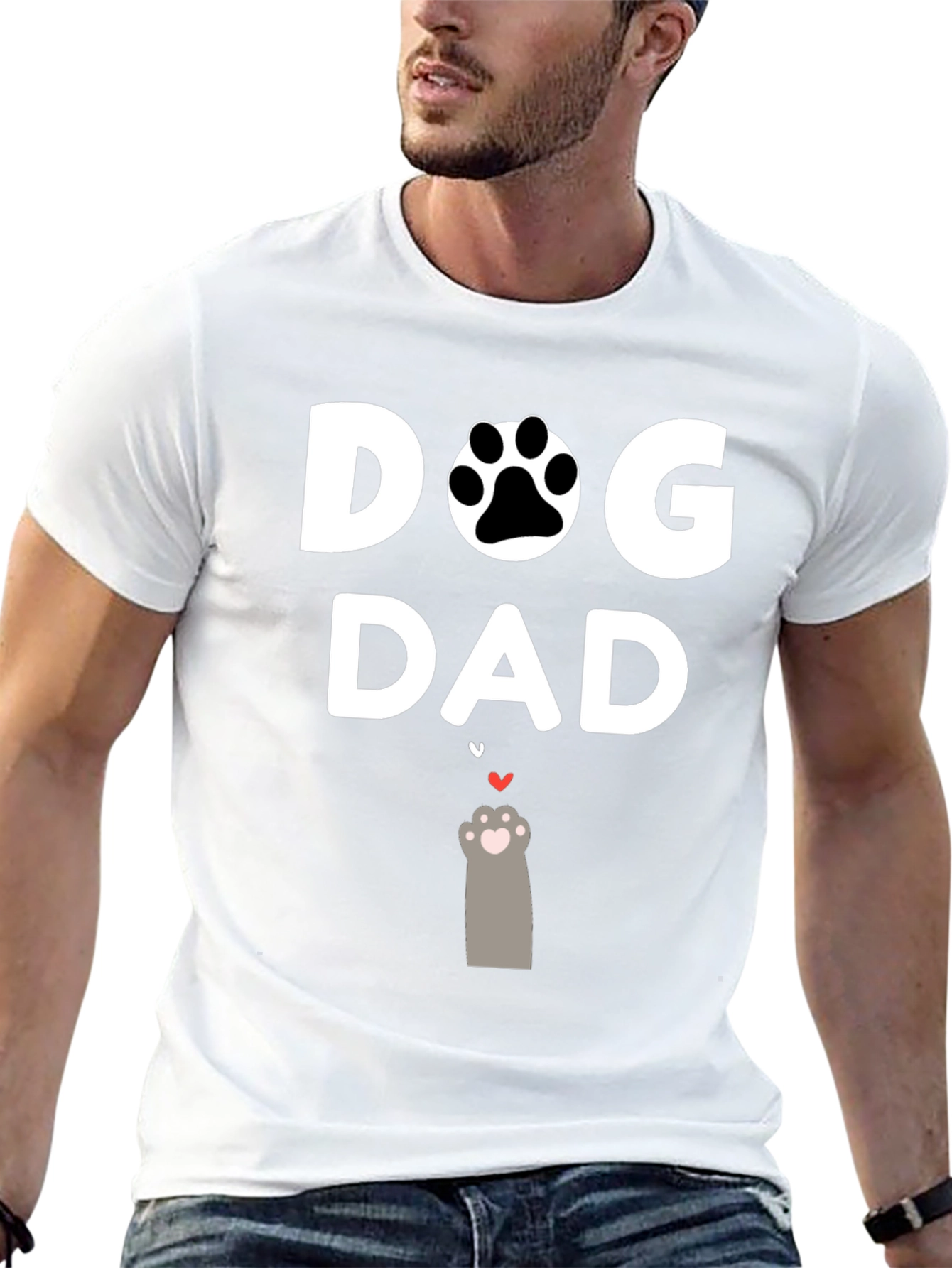 Dog Dad T-Shirt - Paw Print Graphic Tee