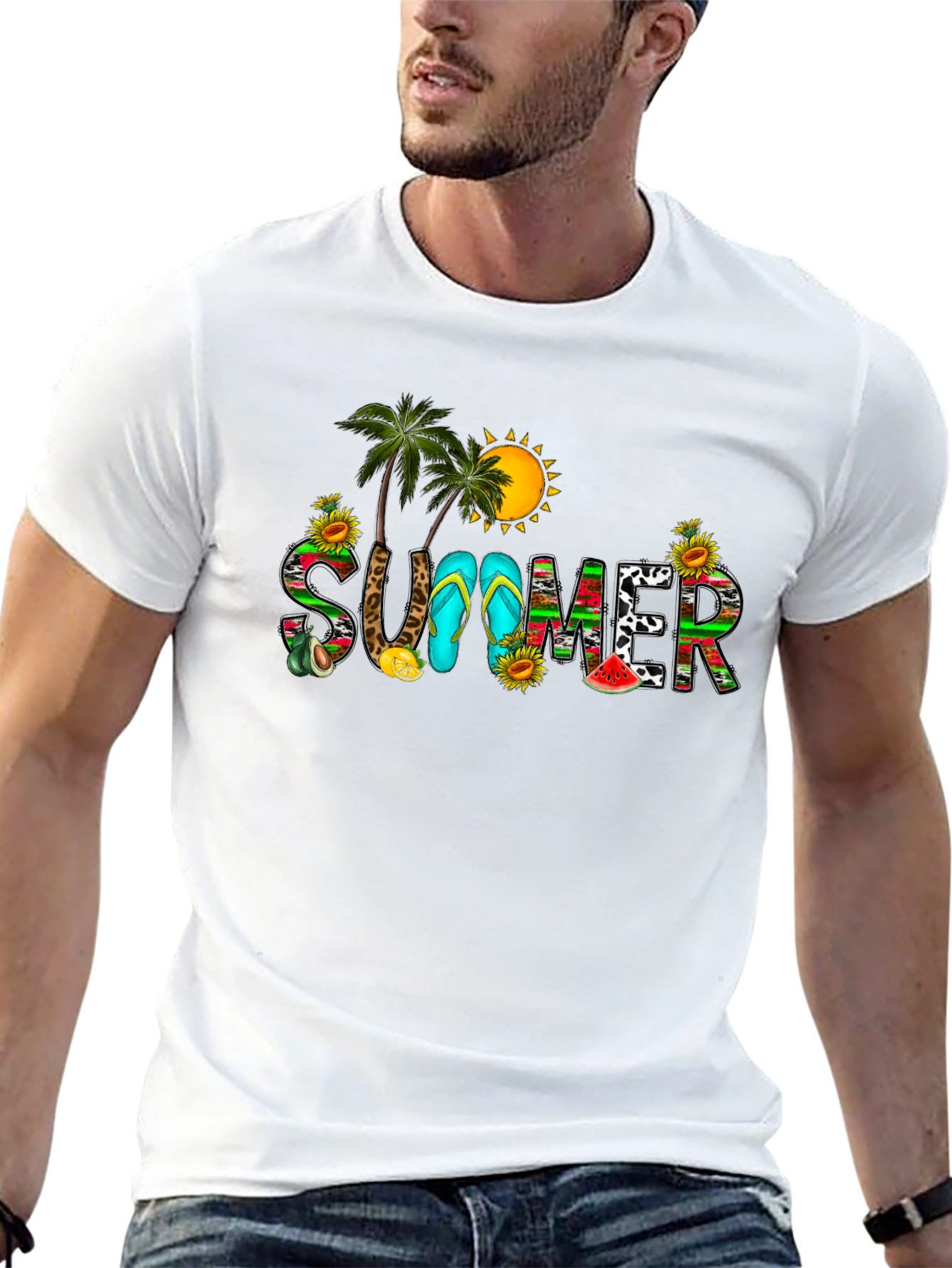 Summer Graphic Black T-Shirt