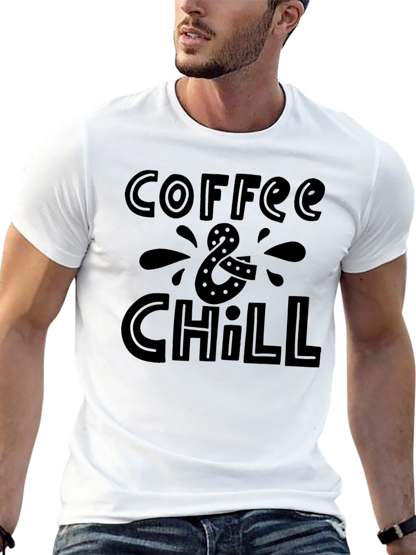 Coffee & Chill Black Graphic T-Shirt