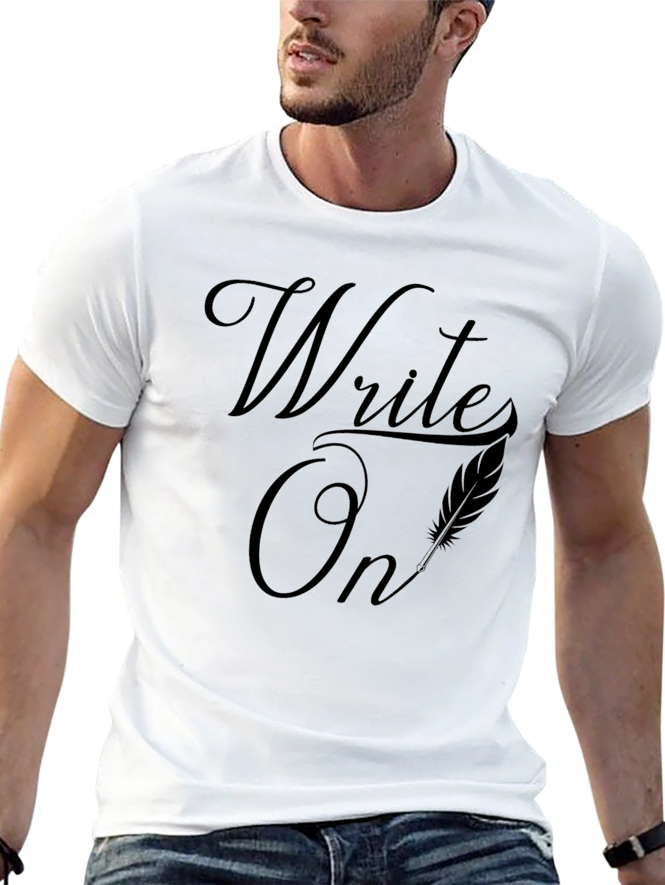 Write On Black Graphic Tee Shirt - Express Yourself