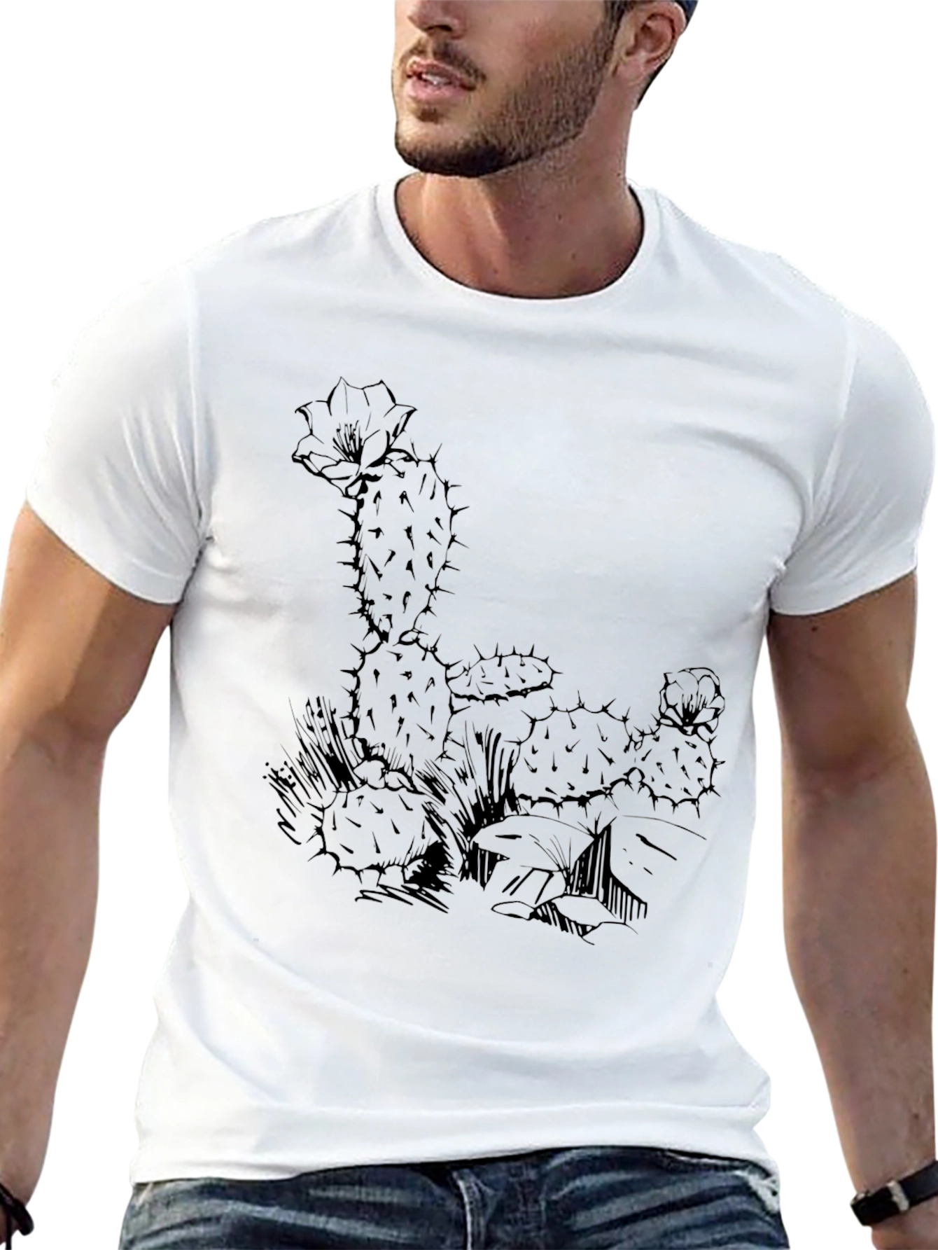 Cactus Graphic Tee - Desert Style Black T-Shirt