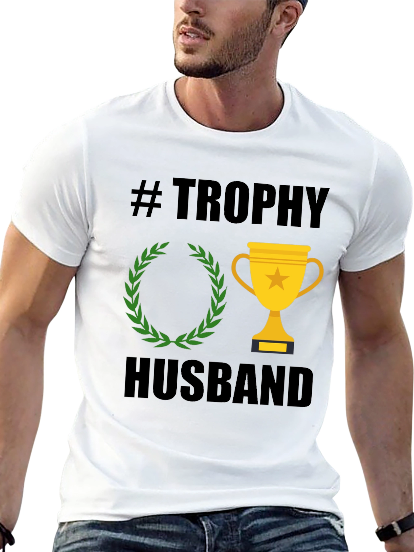 Trophy Husband Graphic Tee - Black Cotton T-Shirt