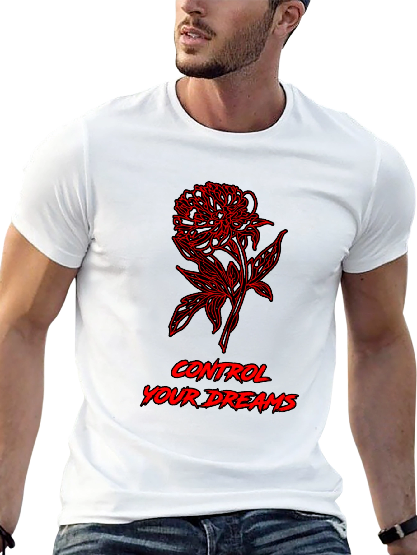 Floral Dream Control Graphic Tee - Black