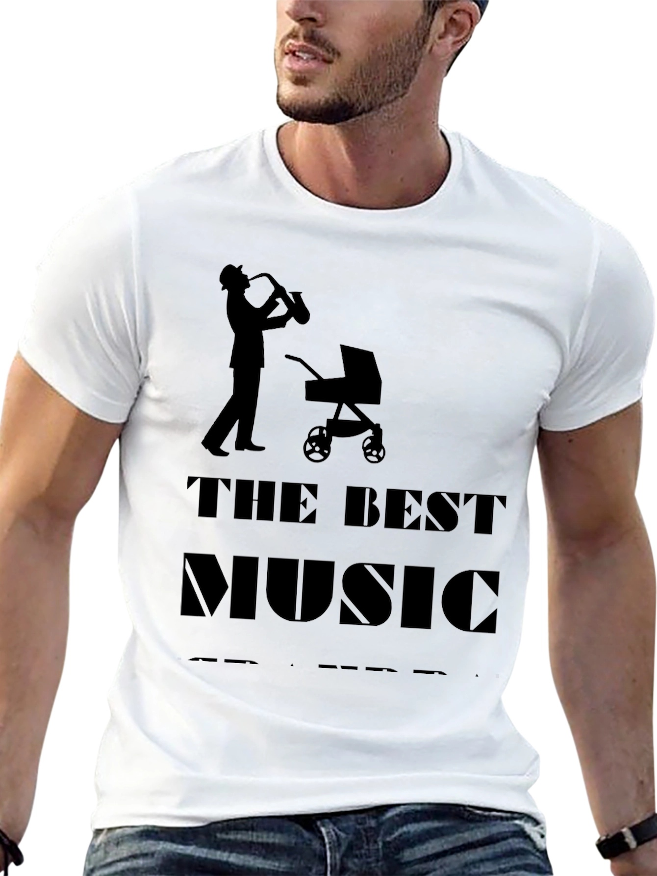 The Best Music Dad T-Shirt Saxophone Stroller Tee